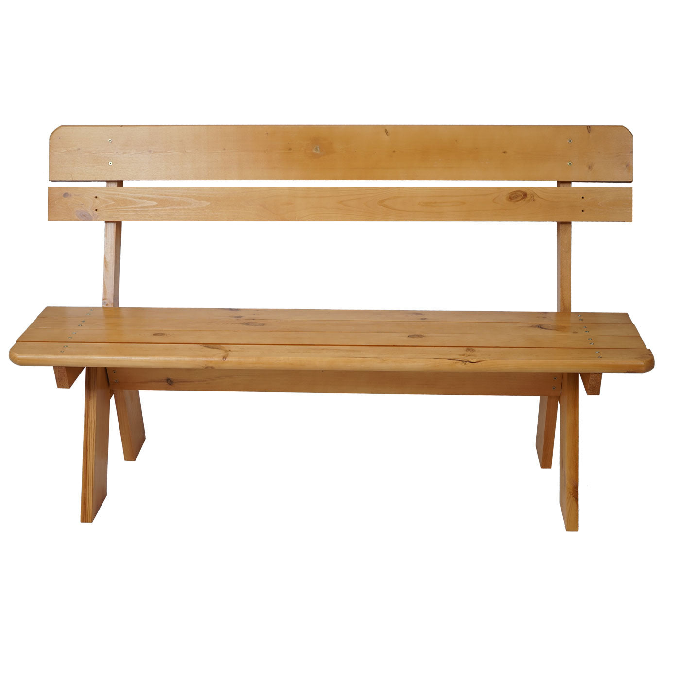 Houten bank Tuinbank Parkbank Oslo 148cm catering kwaliteit massief ~ honingbruin gelakt