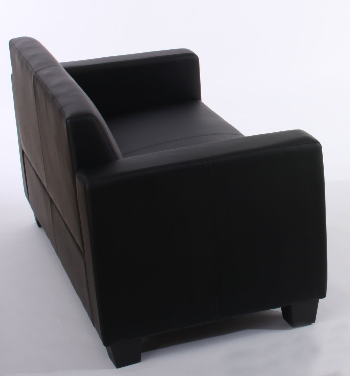 Modulaire 2-zits bank Lyon loungebank kunstleer 136cm ~ zwart