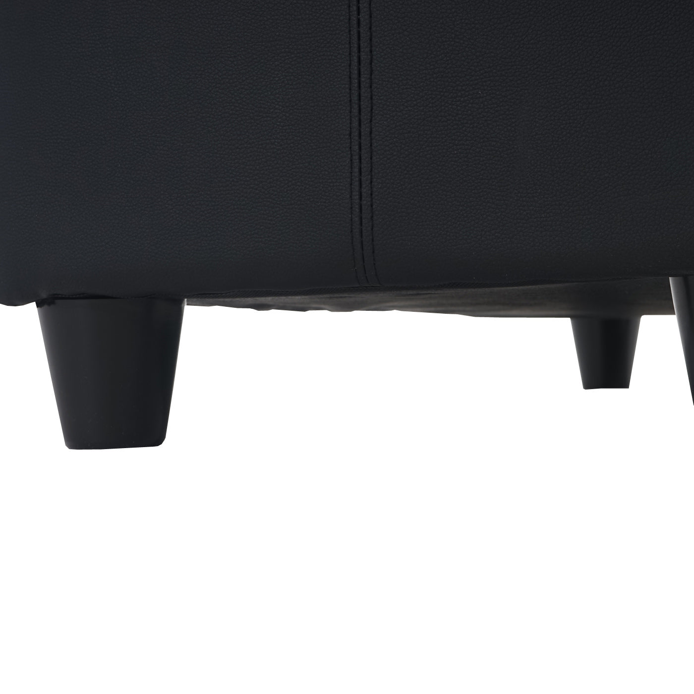 Opbergkist Kriens, zitbank, kunstleer, 45x114x45cm ~ zwart mat
