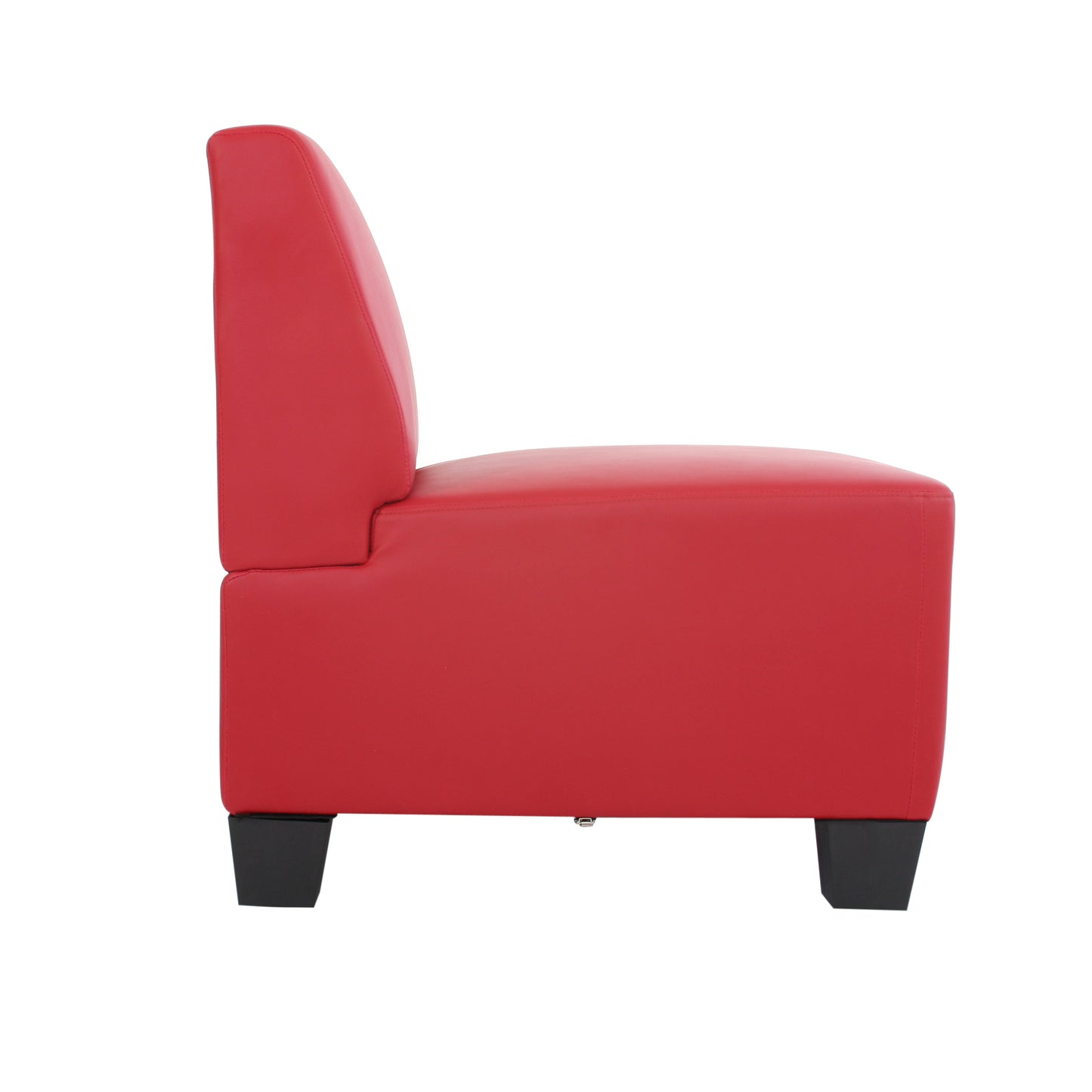 Modulaire 3-zitsbank Lyon, kunstleer ~ rood, zonder armleuningen