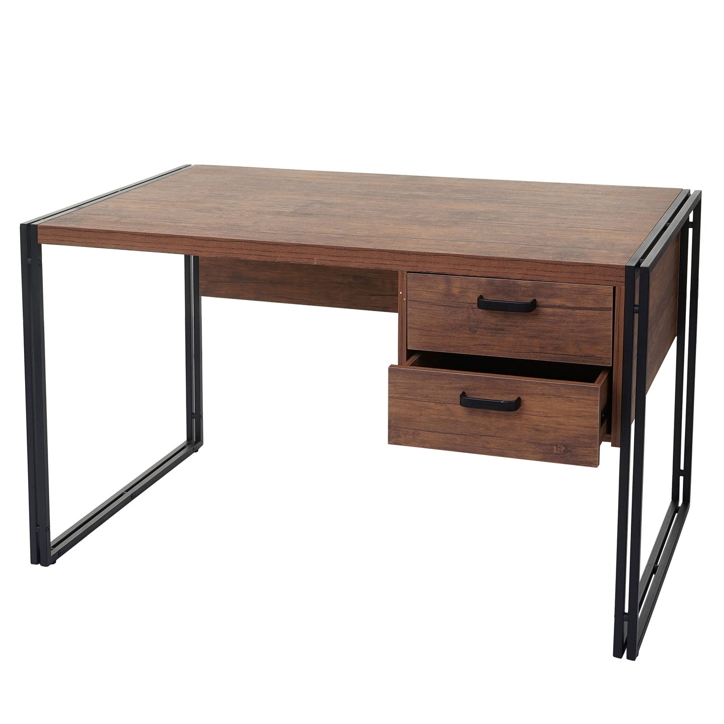 Bureau MCW-A27, bureau computerbureau, 76x122x73cm 3D structuur, wilde eik-look
