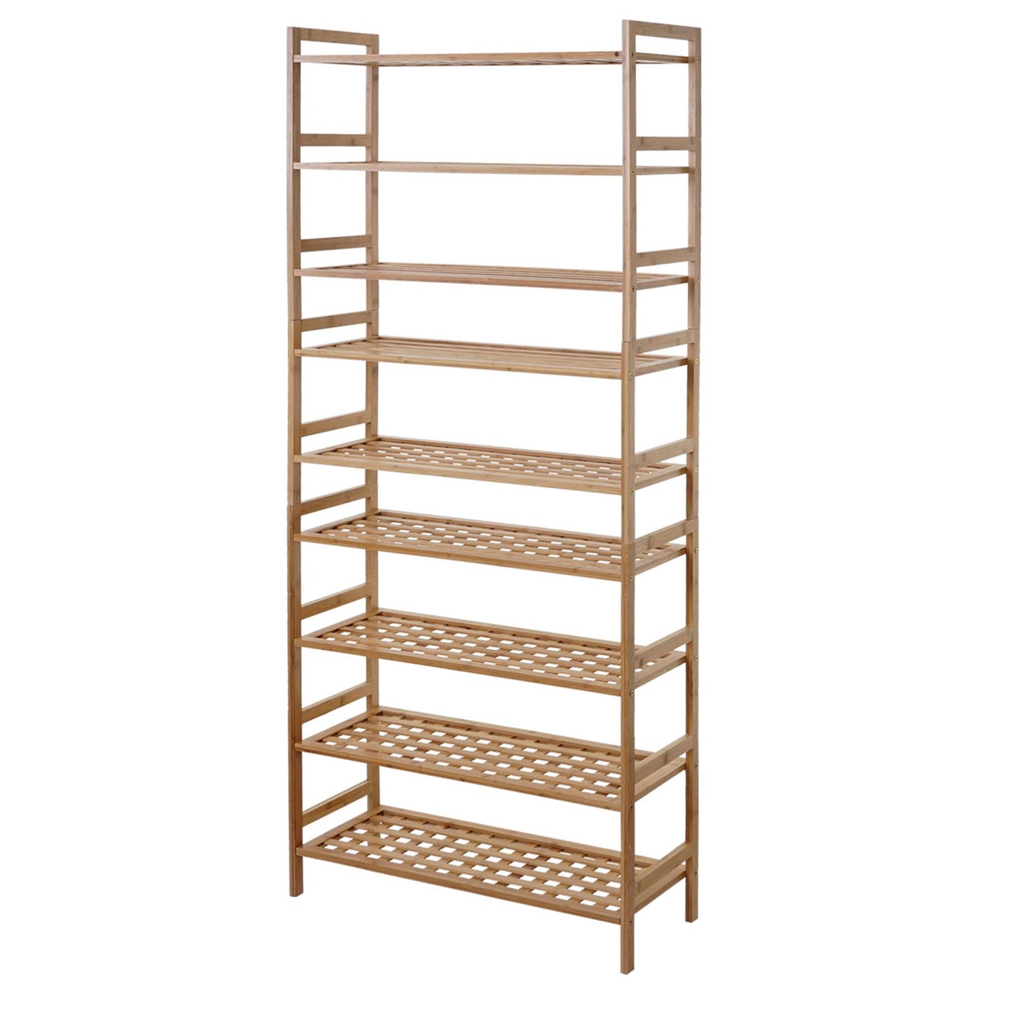 Schoenenrek MCW-B53, plank Boekenplank Badkamerplank Staande plank, bamboe ~ 9 planken