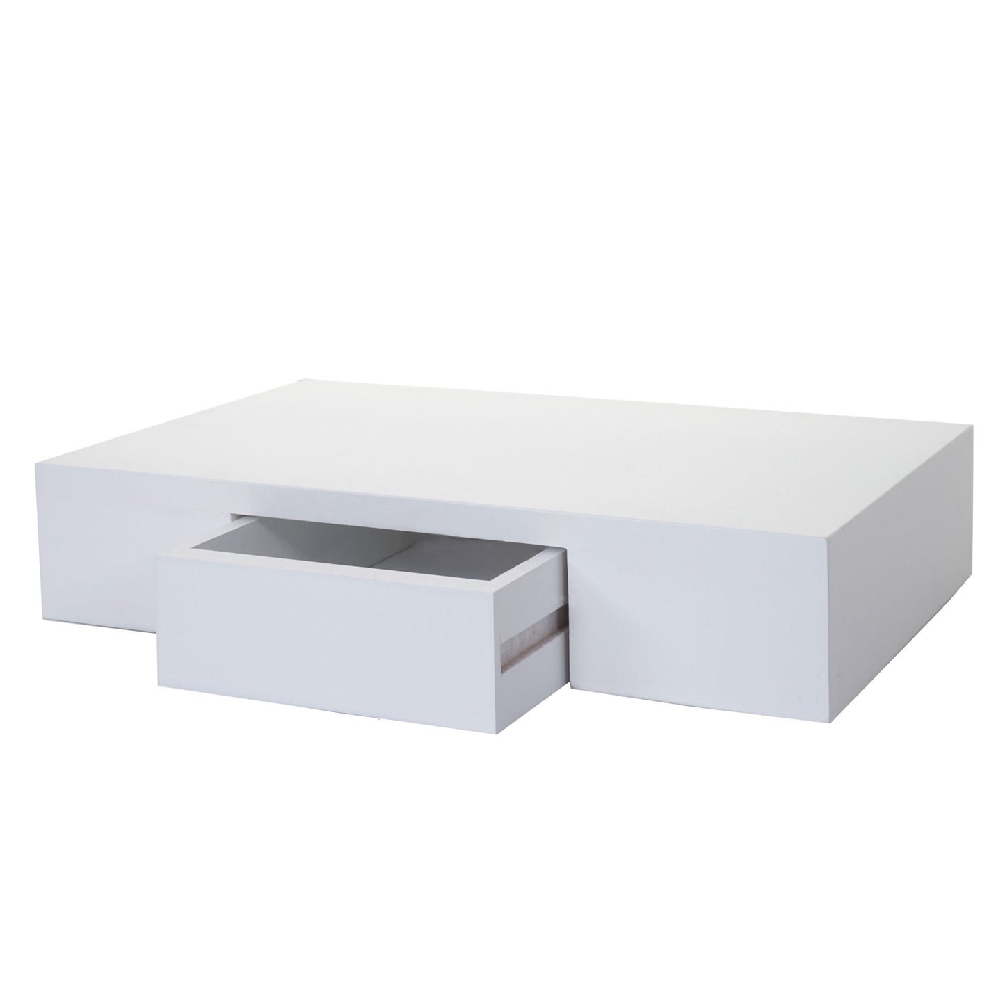 Wandplank Oise, hangplank met lade, 40cm ~ wit