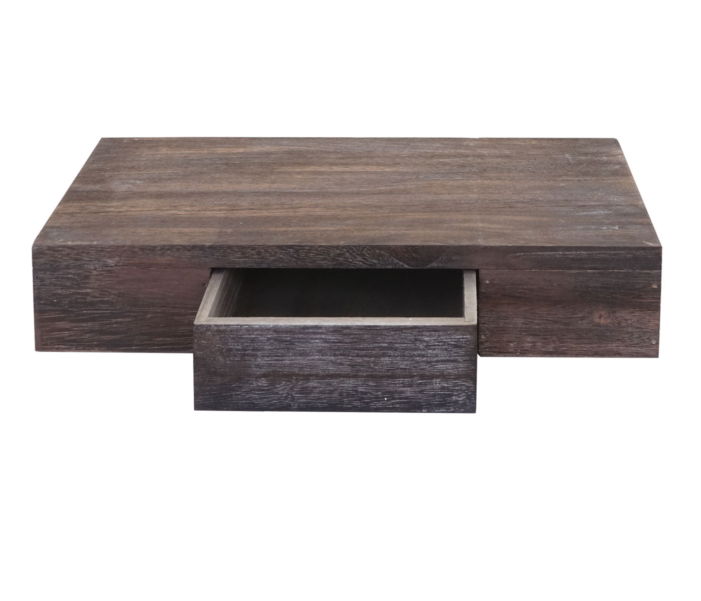Wandplank Oise, hangplank met lade, 40cm ~ bruin shabby