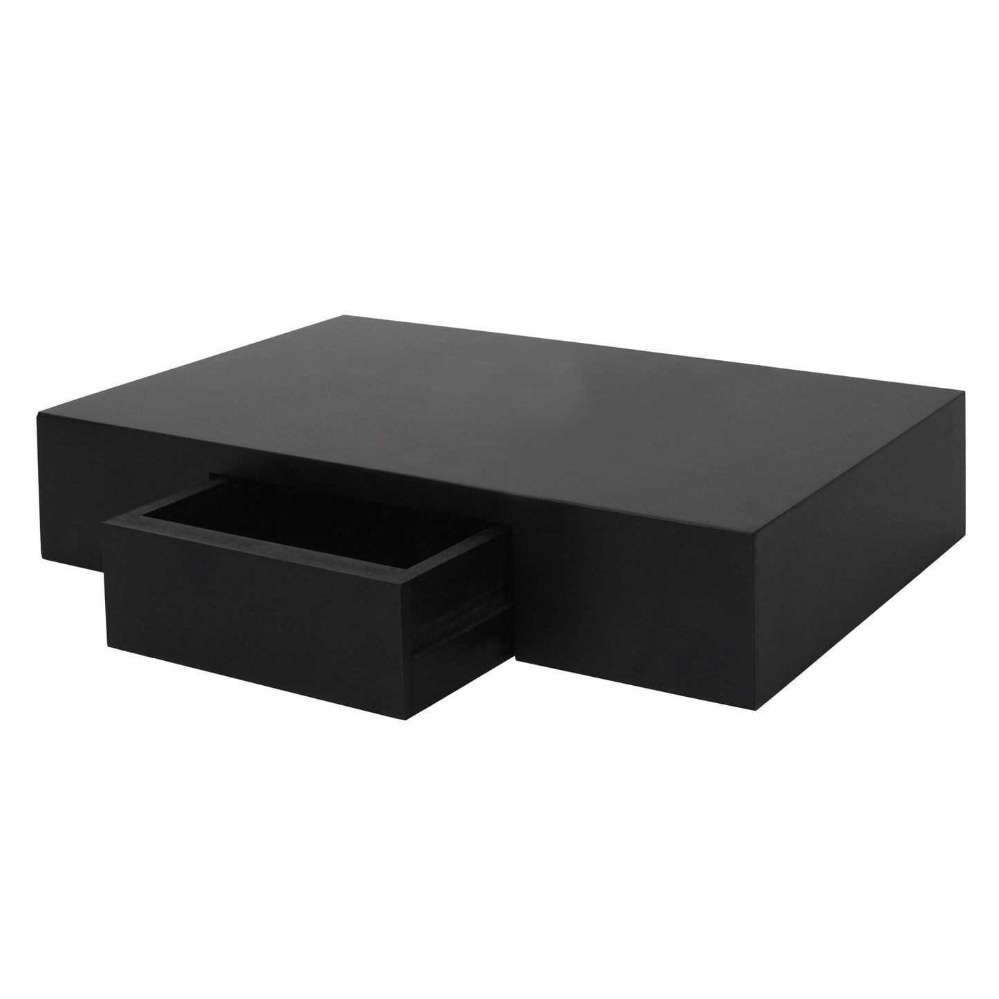 Wandplank Oise, hangplank met lade, 40cm ~ zwart