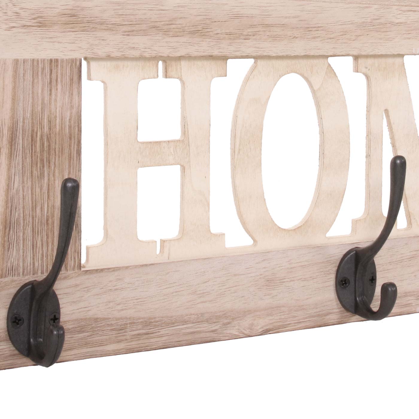2-delige wandkapstokset MCW-C60 Home+Family kapstokpaneel, shabby look vintage ~ natuurlijk bruin