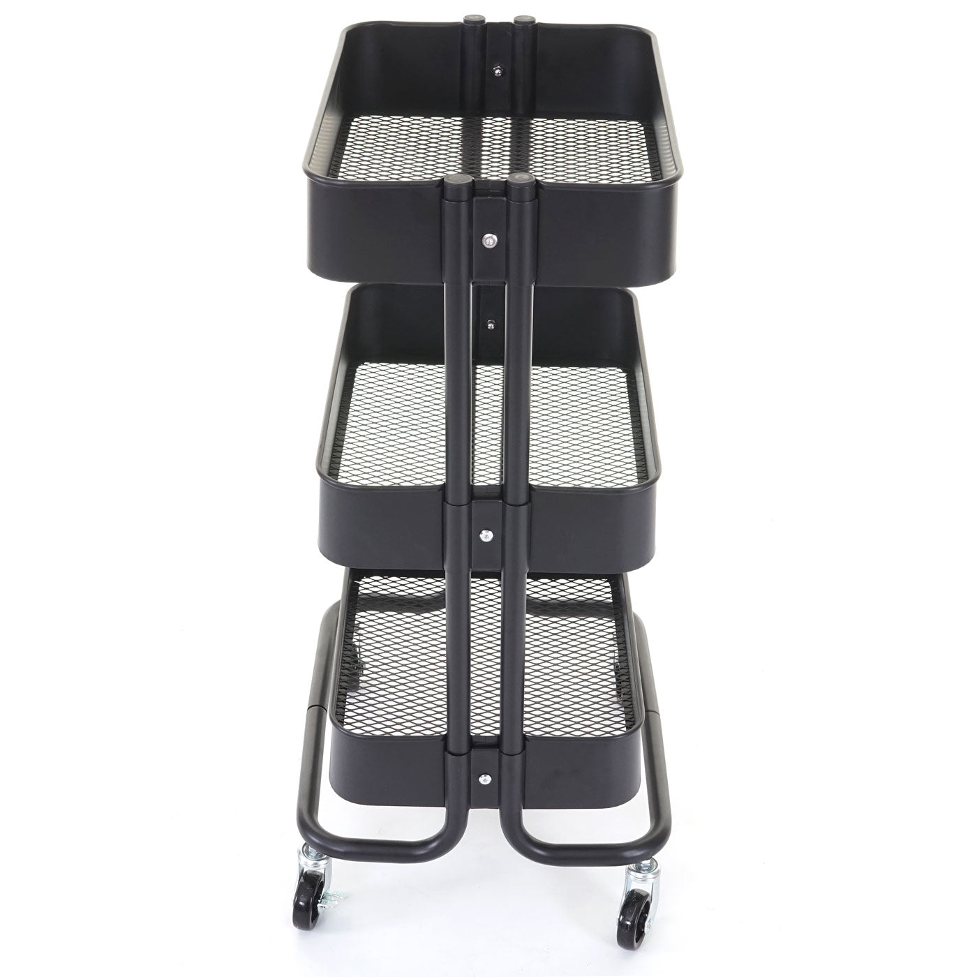 Serveerwagen MCW-C64, keuken trolley bar trolley thee trolley transport trolley ~ zwart zonder handvat