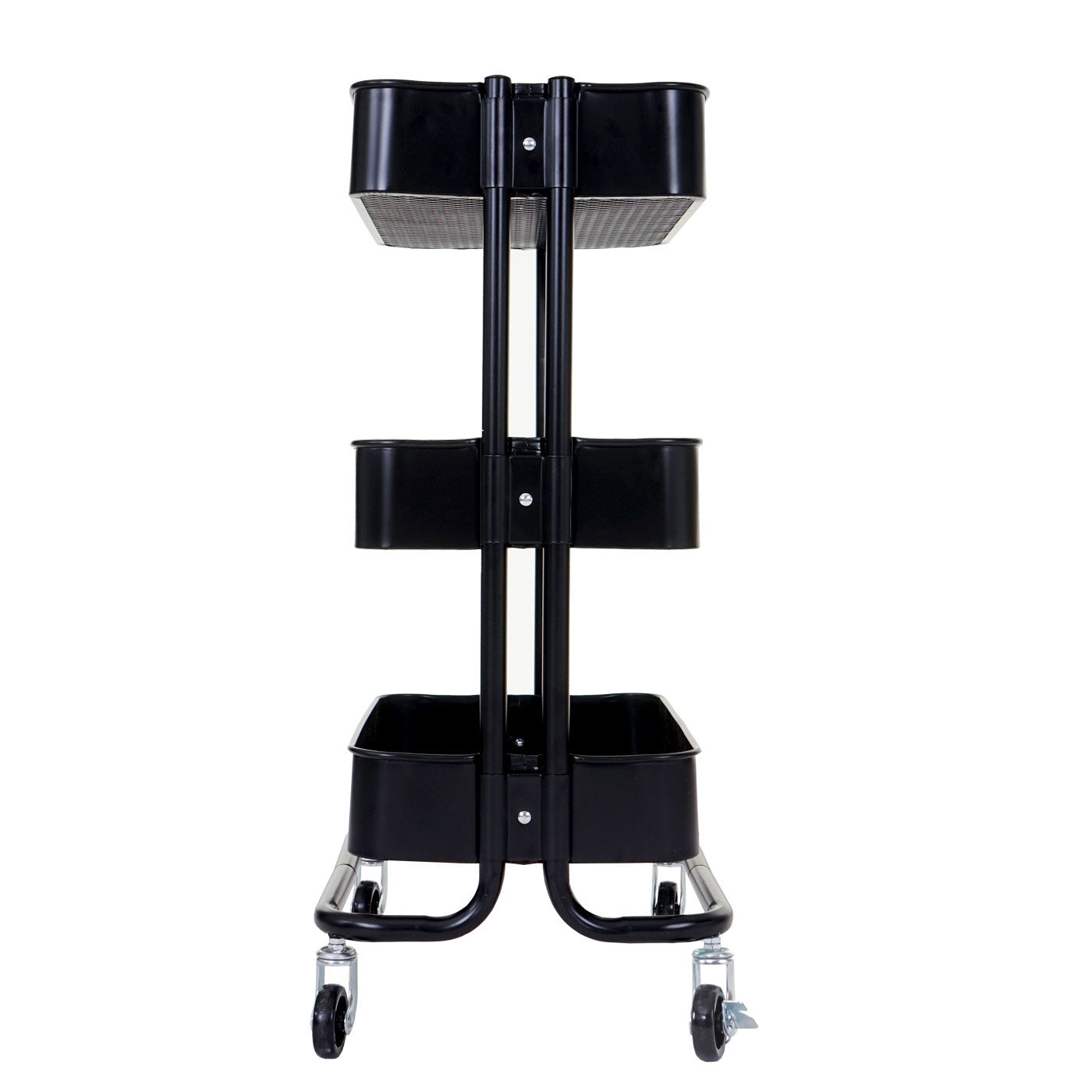 Serveerwagen MCW-C64, keuken trolley bar trolley thee trolley transport trolley ~ zwart zonder handvat