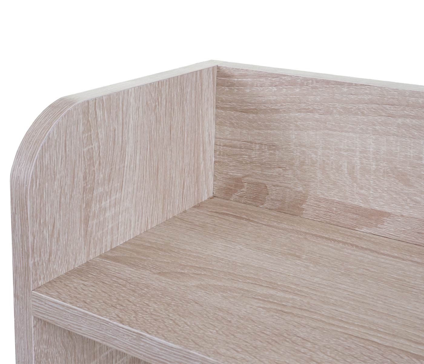 Wandkapstok MCW-C68, kapstokplank, 4 haken 2 planken, 41x60x19cm 3D structuur ~ eiken look