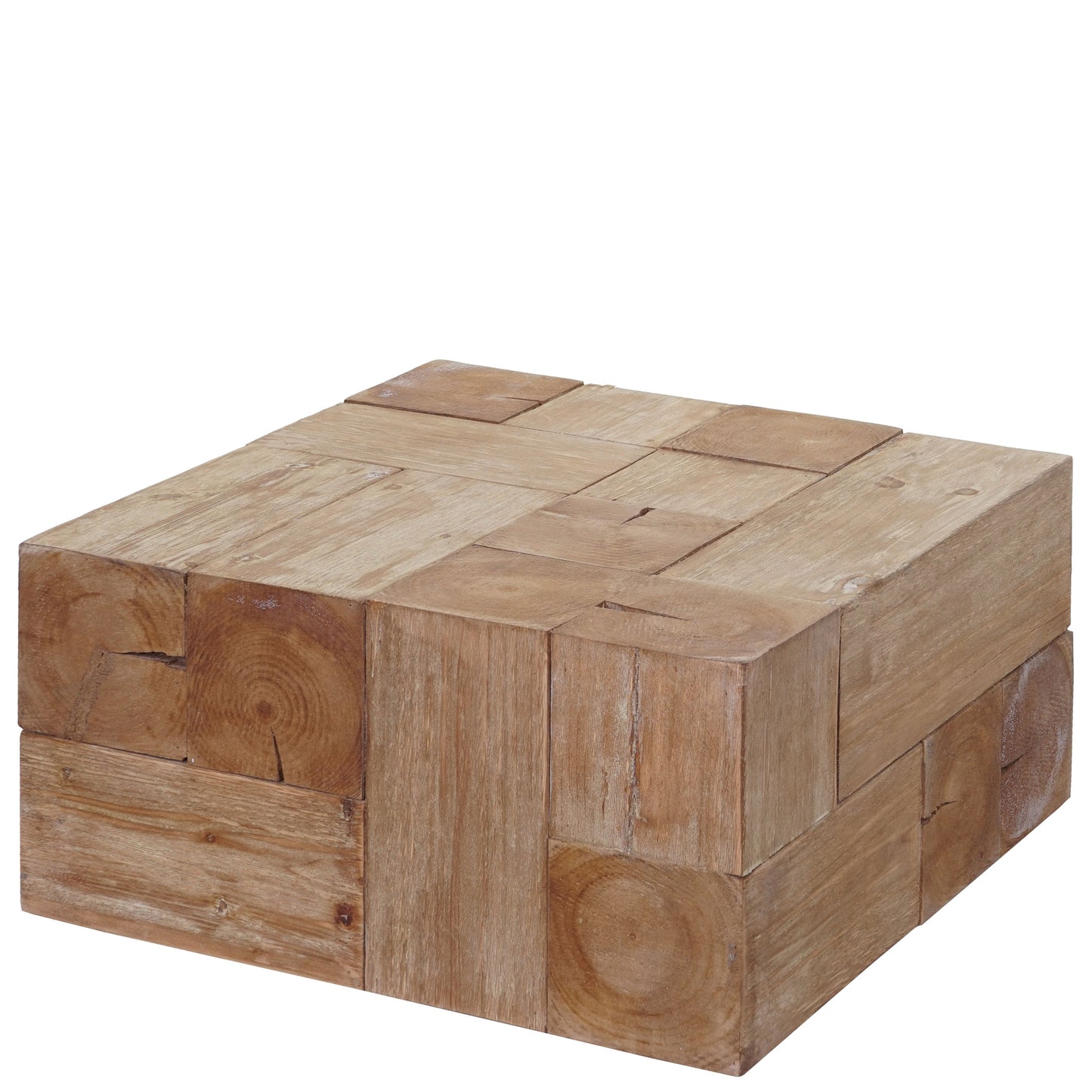 Salontafel MCW-A15c, woonkamertafel, massief rustiek dennenhout MVG-gecertificeerd 30x60x60cm