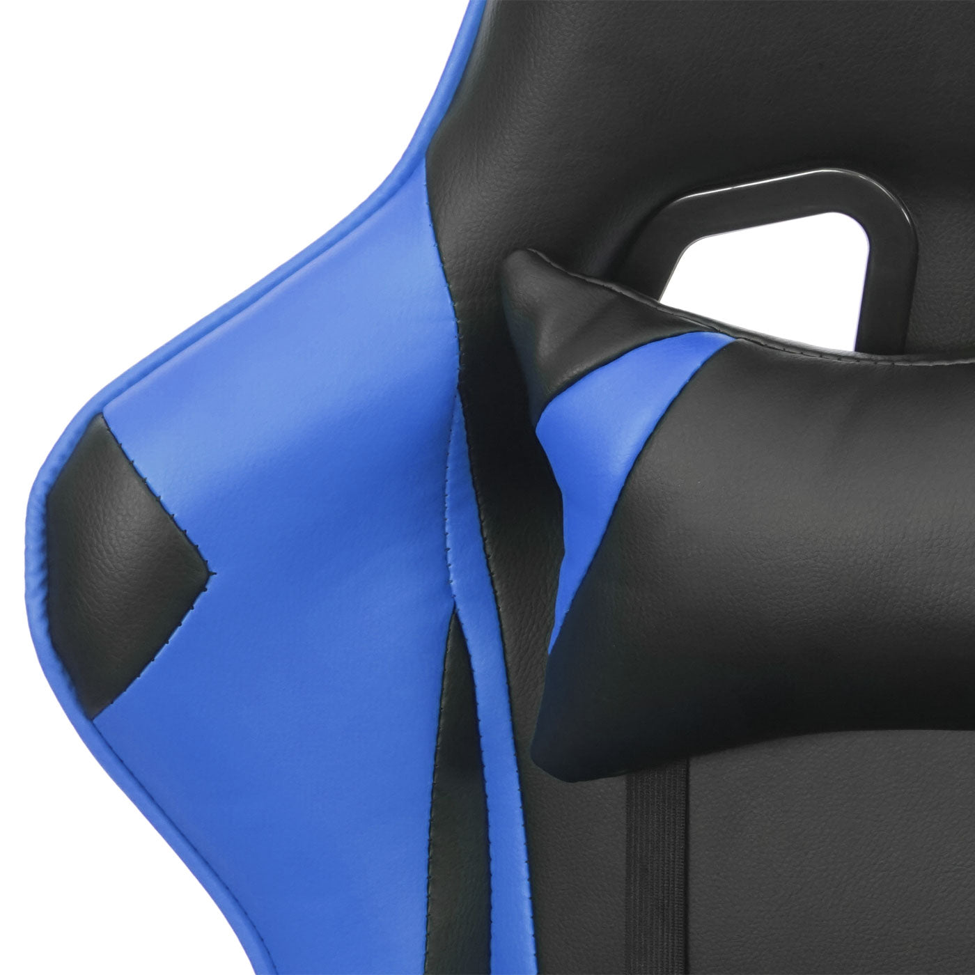 Bureaustoel MCW-D25, bureaustoel gamestoel directiestoel bureaustoel, 150kg draagvermogen kunstleer ~ zwart/blauw