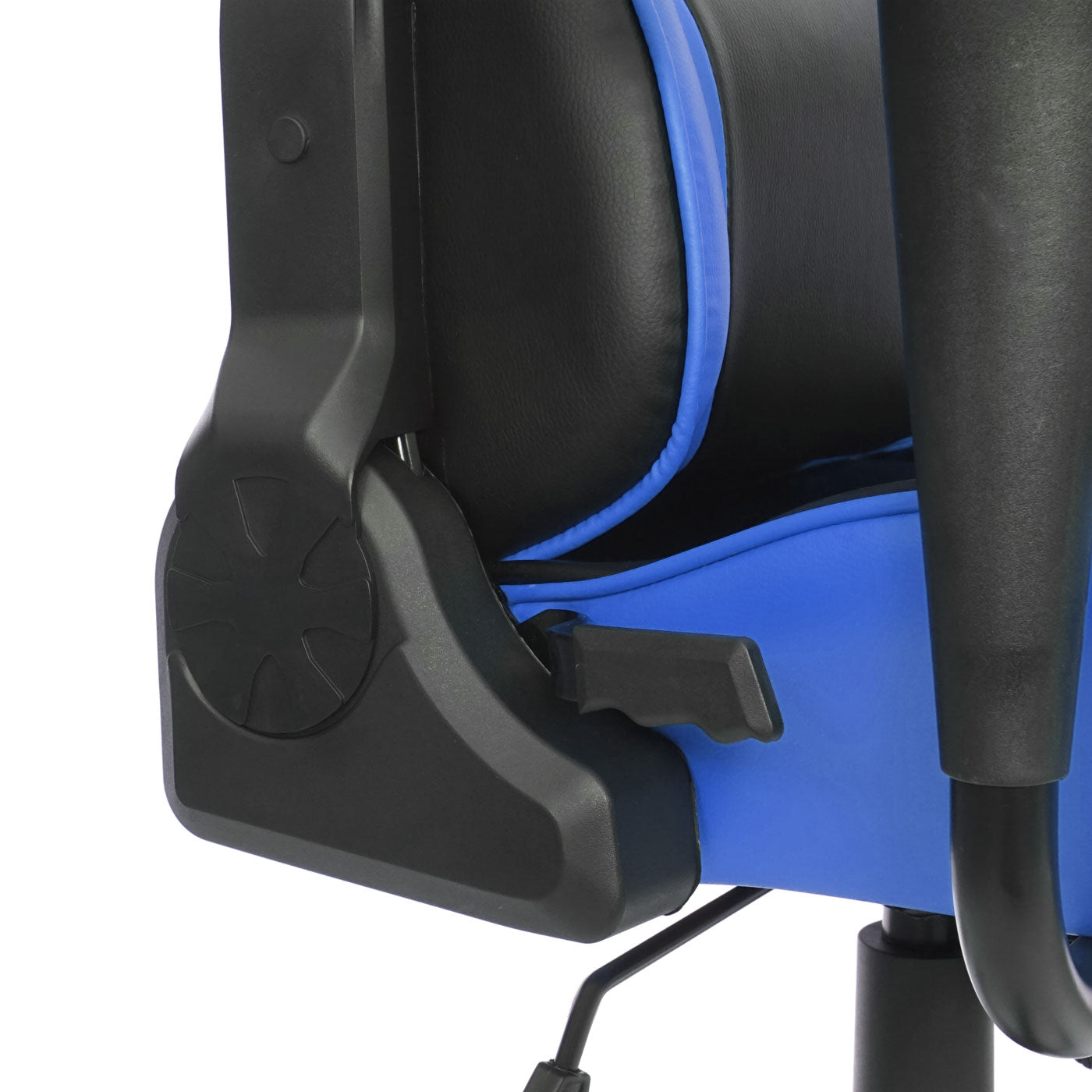 Bureaustoel MCW-D25, bureaustoel gamestoel directiestoel bureaustoel, 150kg draagvermogen kunstleer ~ zwart/blauw