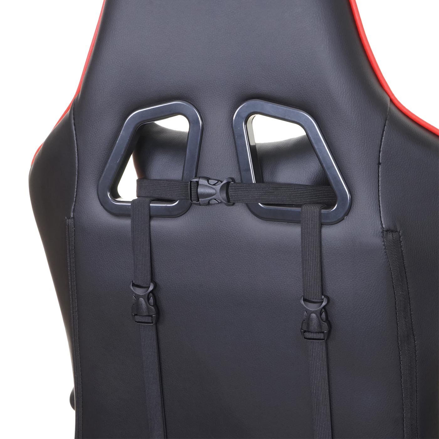 Bureaustoel MCW-D25, bureaustoel gamestoel directiestoel bureaustoel, 150kg belastbaar kunstleer ~ zwart/rood