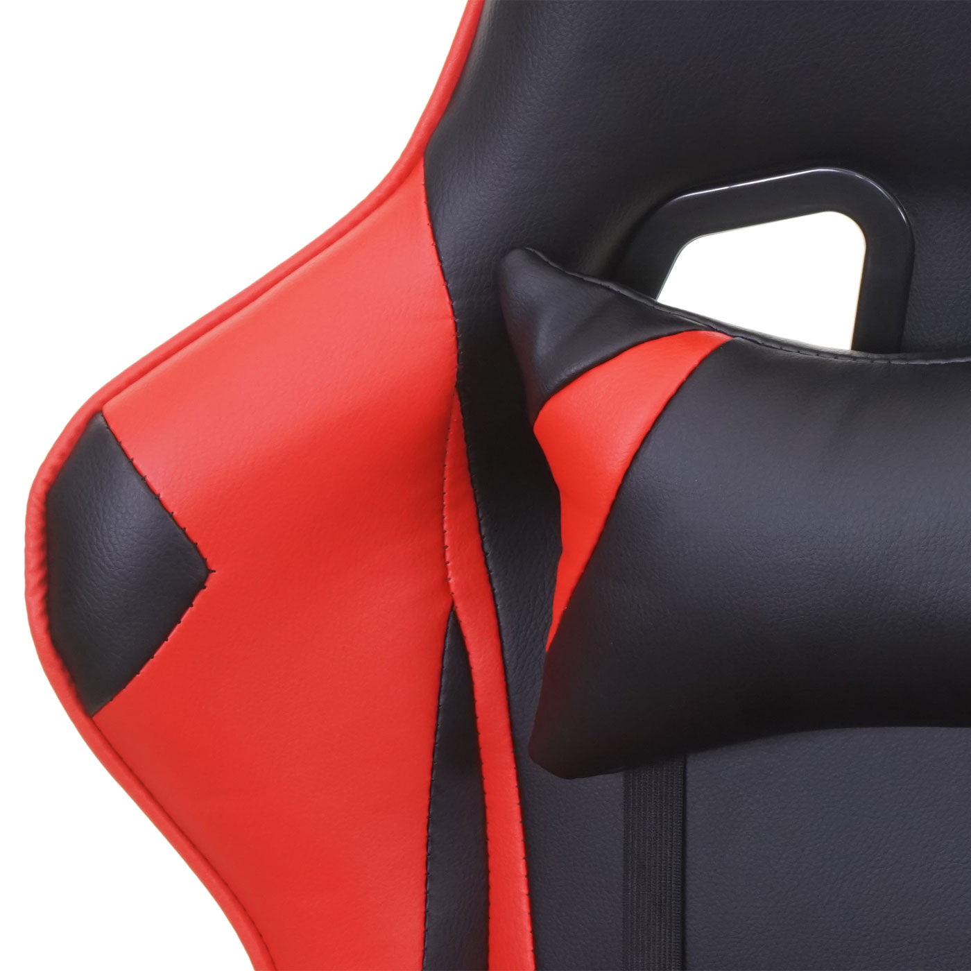 Bureaustoel MCW-D25, bureaustoel gamestoel directiestoel bureaustoel, 150kg belastbaar kunstleer ~ zwart/rood