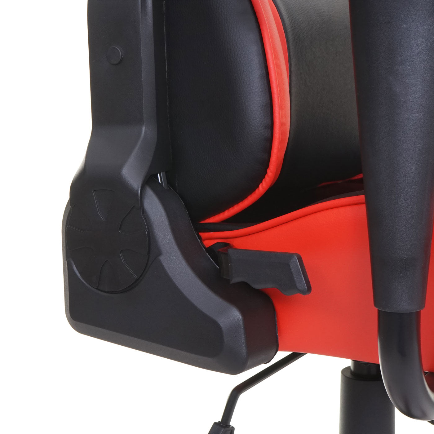 Bureaustoel MCW-D25, bureaustoel gamestoel directiestoel bureaustoel, 150kg belastbaar kunstleer ~ zwart/rood