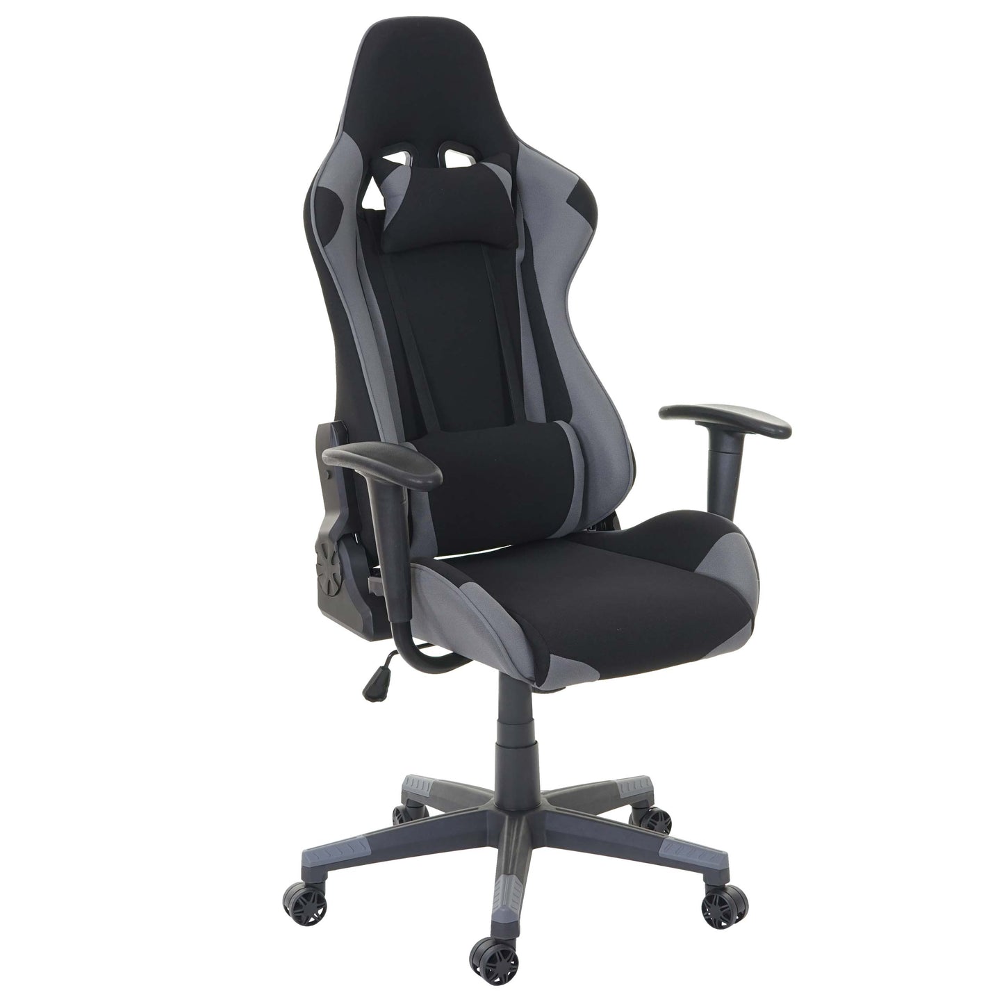 Bureaustoel MCW-D25, bureaustoel gamestoel directiestoel bureaustoel, 150kg belastbaar textiel/stof ~ zwart/grijs