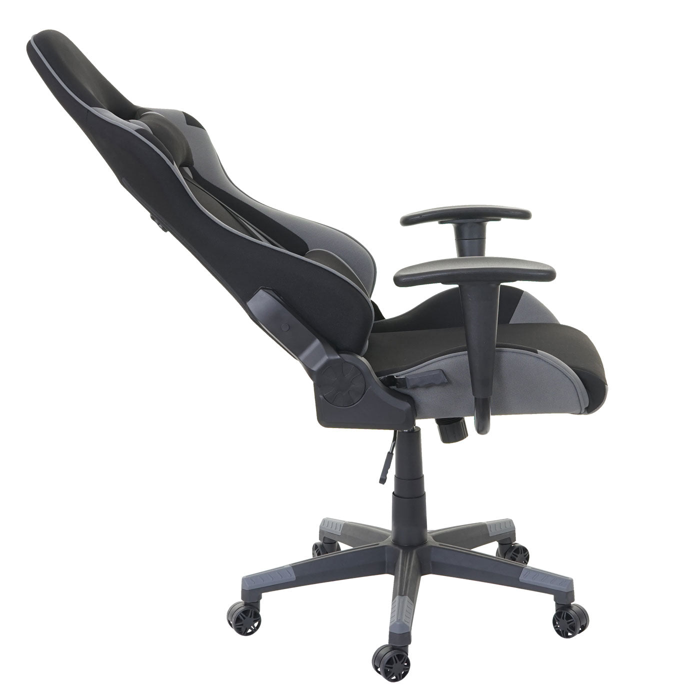 Bureaustoel MCW-D25, bureaustoel gamestoel directiestoel bureaustoel, 150kg belastbaar textiel/stof ~ zwart/grijs