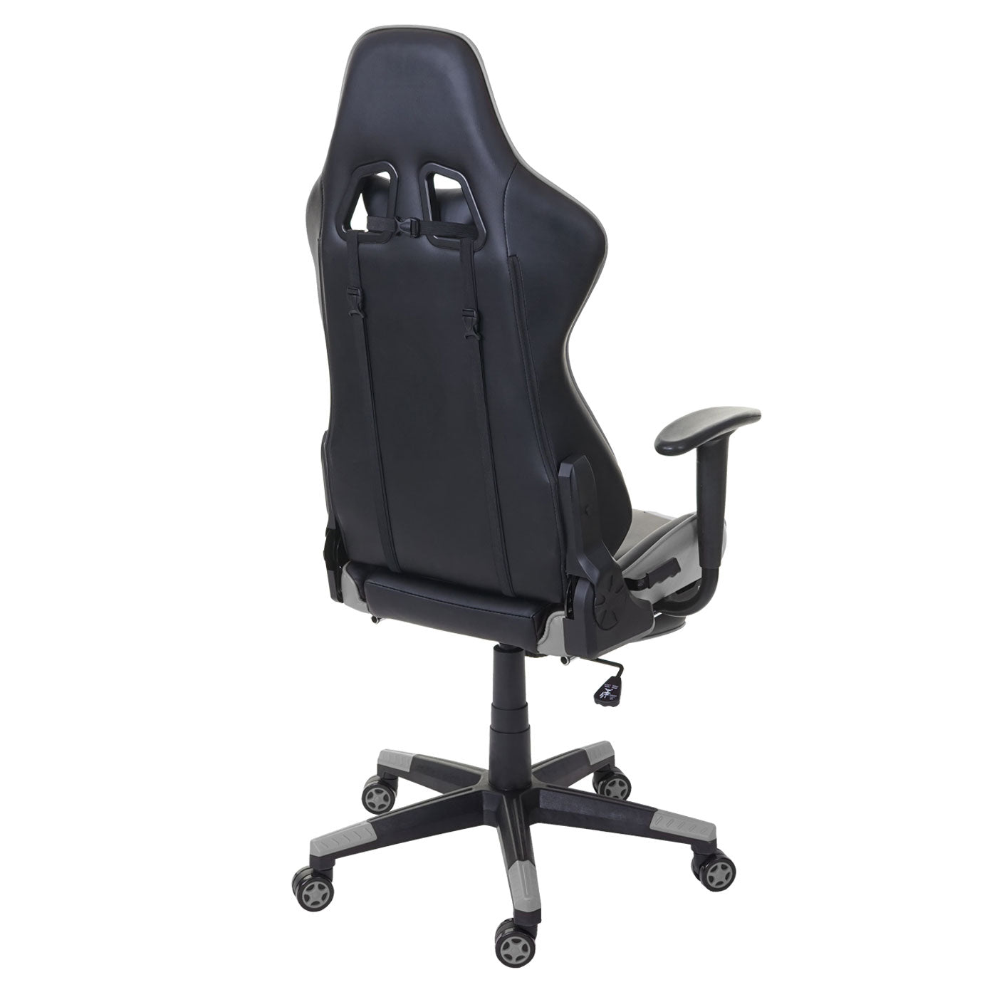 Relax bureaustoel MCW-D25 XXL, bureaustoel gamestoel, 150kg belastbaar voetensteun ~ zwart/grijs