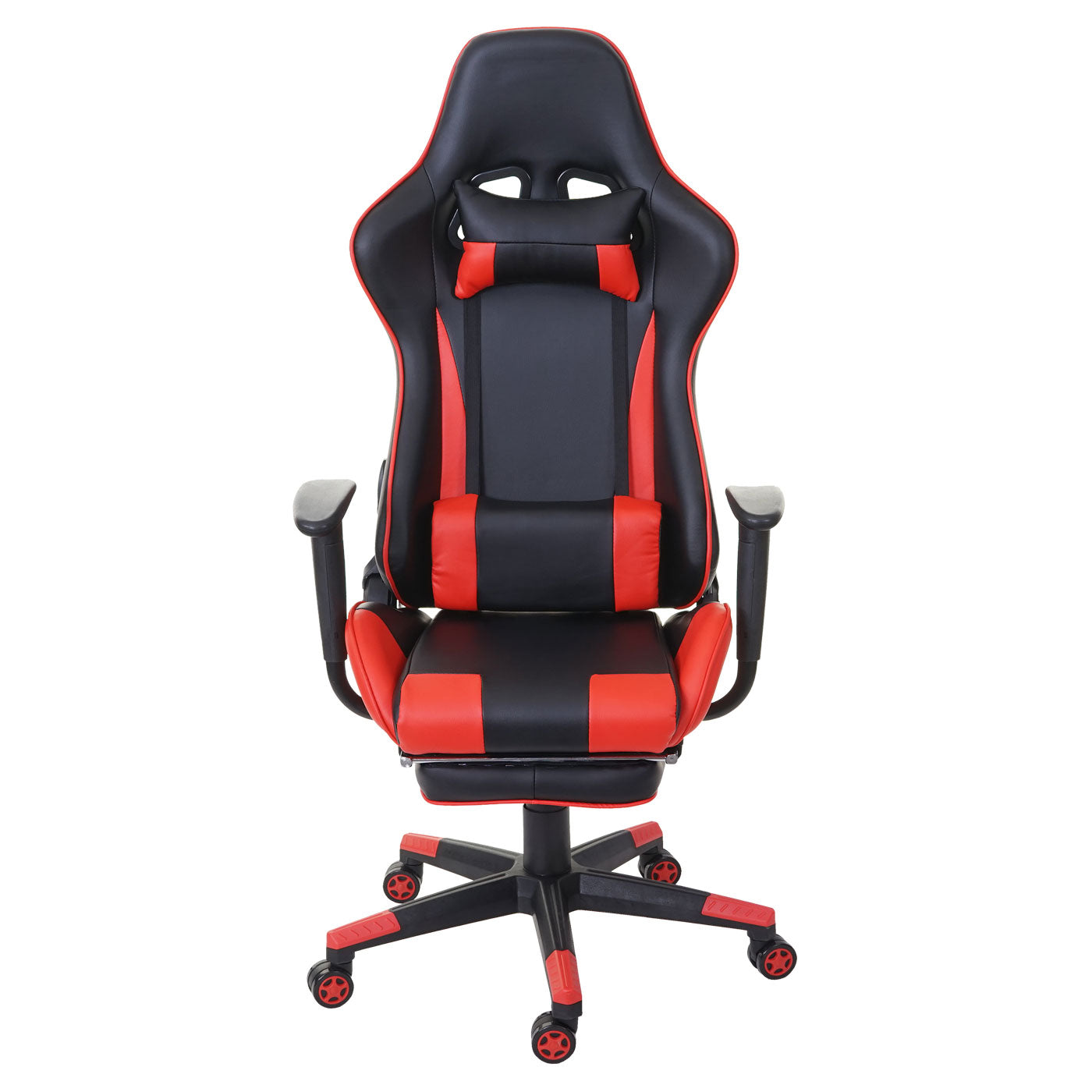 Relax bureaustoel MCW-D25 XXL, bureaustoel gamestoel, 150kg belastbaar voetensteun ~ zwart/rood
