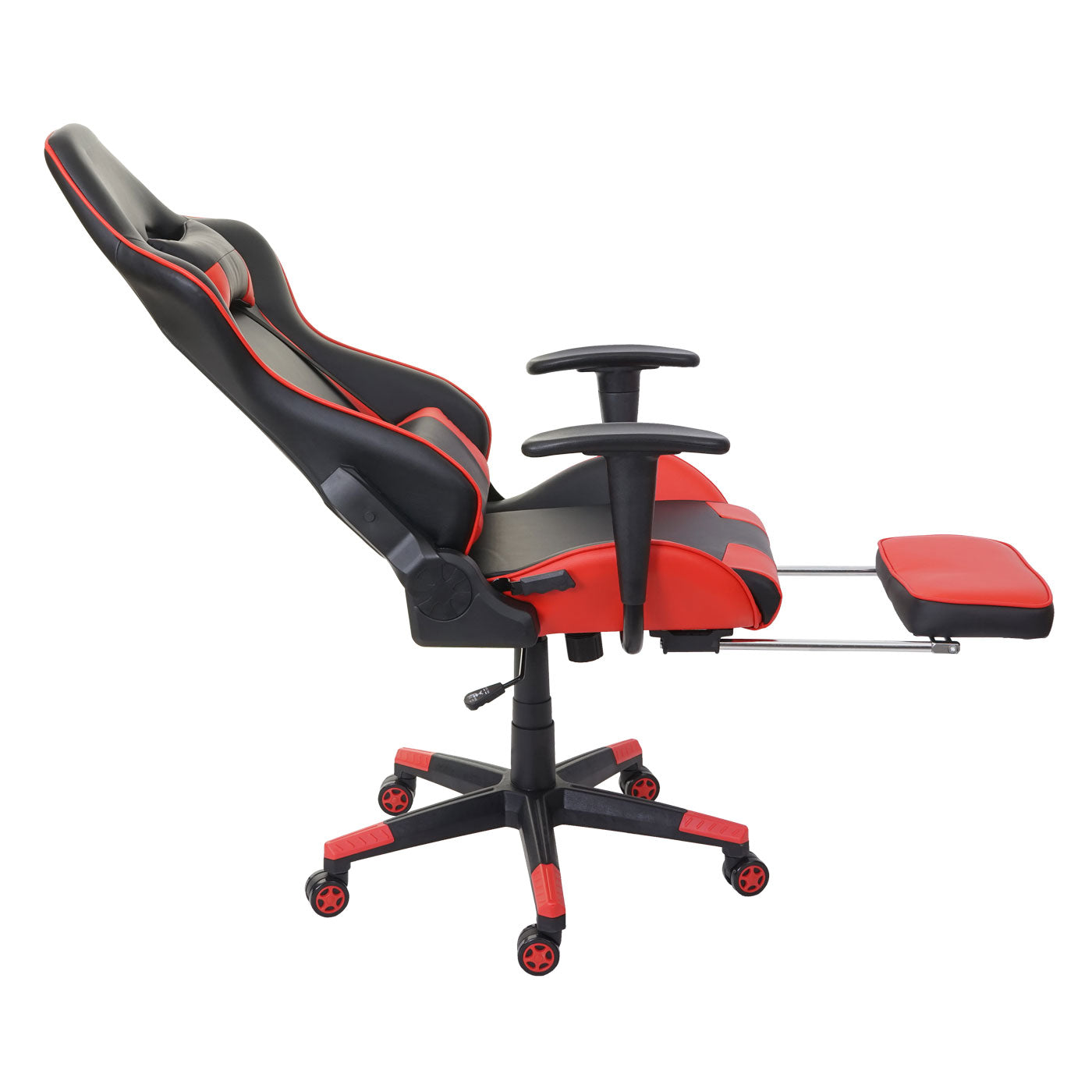 Relax bureaustoel MCW-D25 XXL, bureaustoel gamestoel, 150kg belastbaar voetensteun ~ zwart/rood