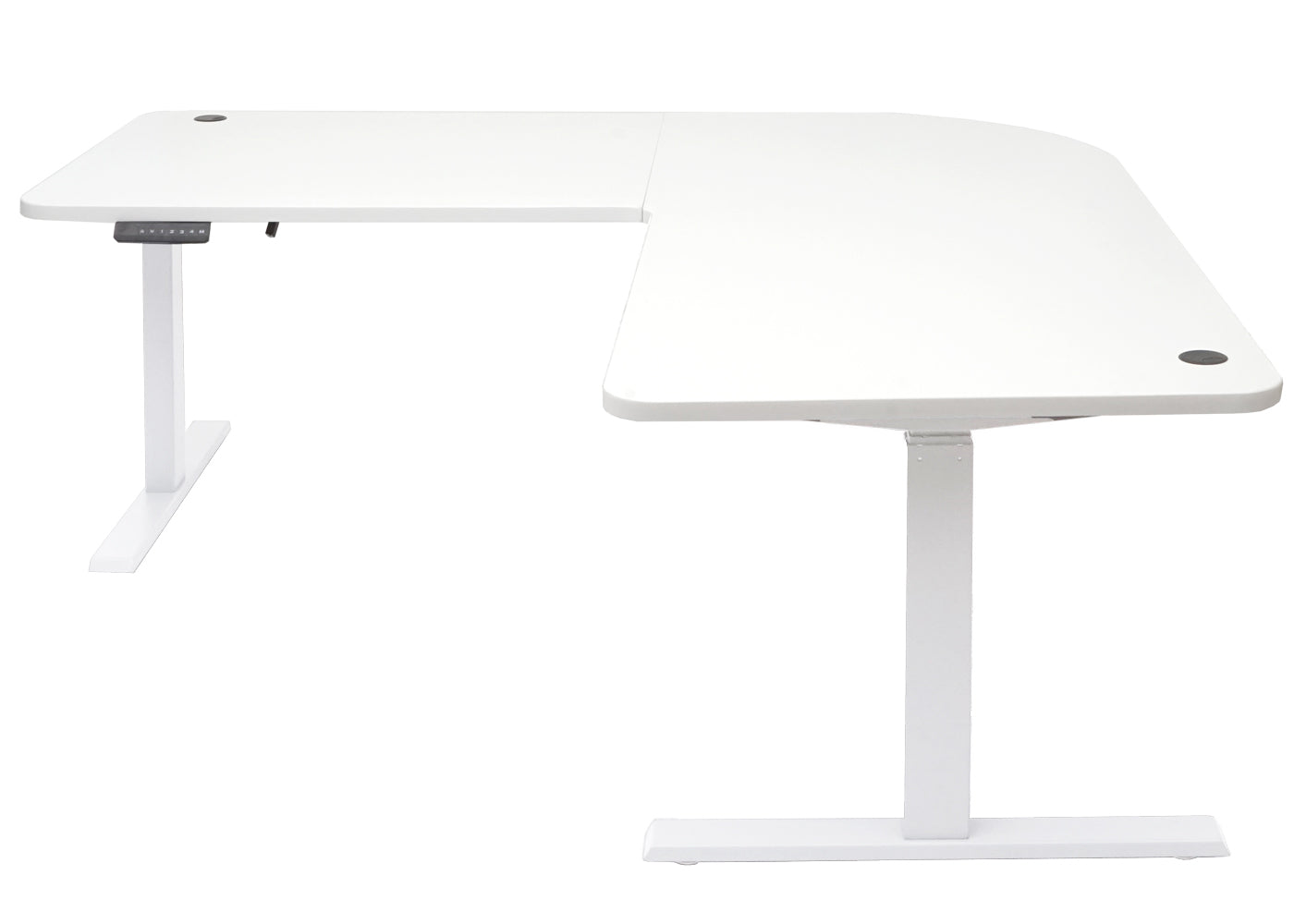 Hoekbureau MCW-D40, computerbureau elektrisch in hoogte verstelbaar 178x178cm 84kg MVG ~ wit, wit