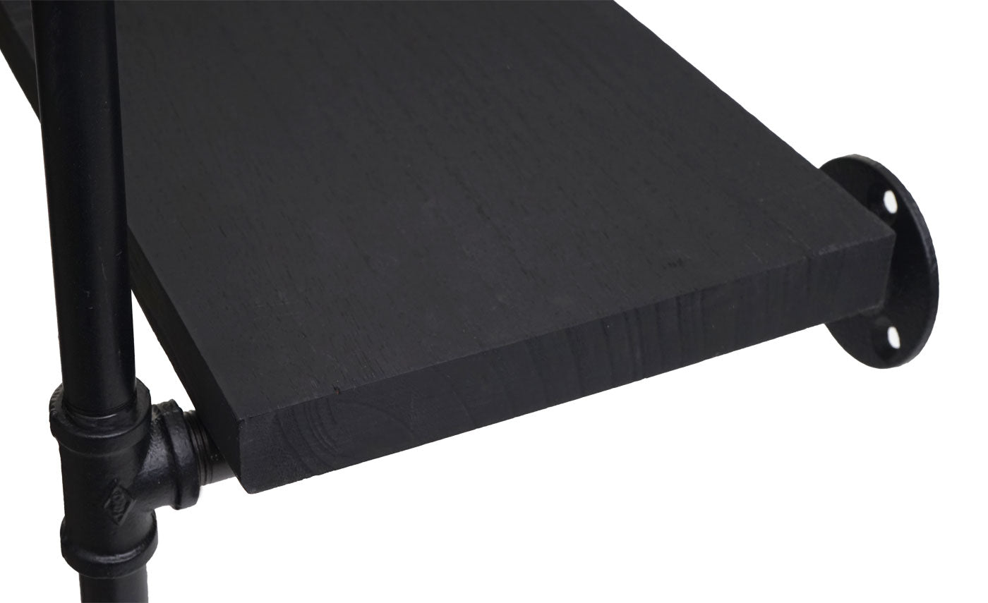 Staande plank MCW-C45, woonkamer plank boekenplank opbergplank, industrieel ontwerp hout metaal, 165x80x28cm ~ donkergrijs