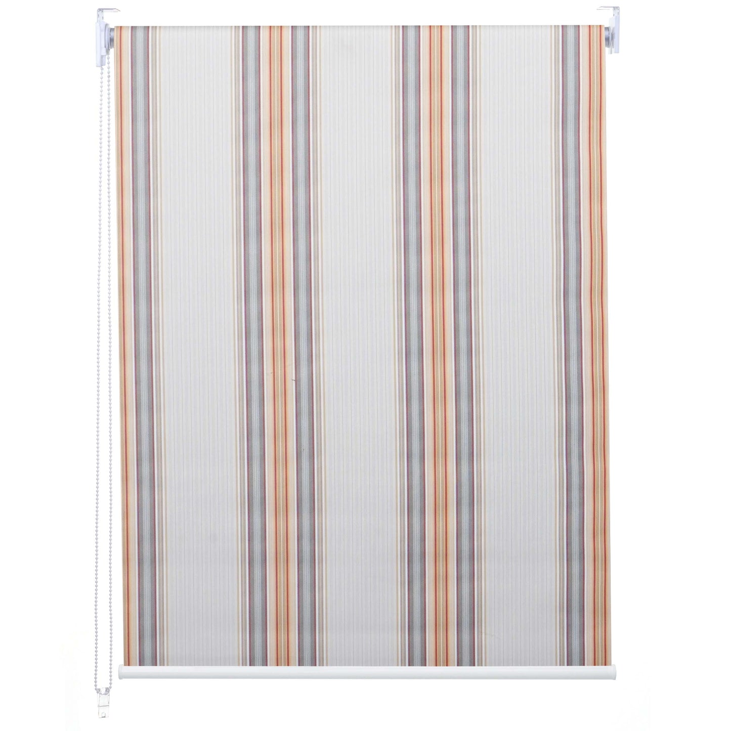 Rolgordijn MCW-D52, raamrolgordijn zijtrekgordijn, 120x230cm zonwering verduisterend ondoorzichtig ~ grijs/bruin/oranje