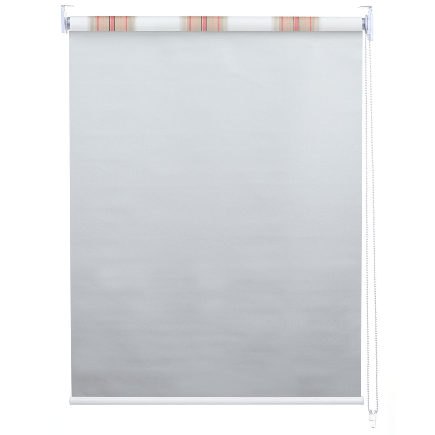 Rolgordijn MCW-D52, raamrolgordijn zijtrekgordijn, 110x230cm zonwering verduisterend ondoorzichtig ~ wit/rood/beige
