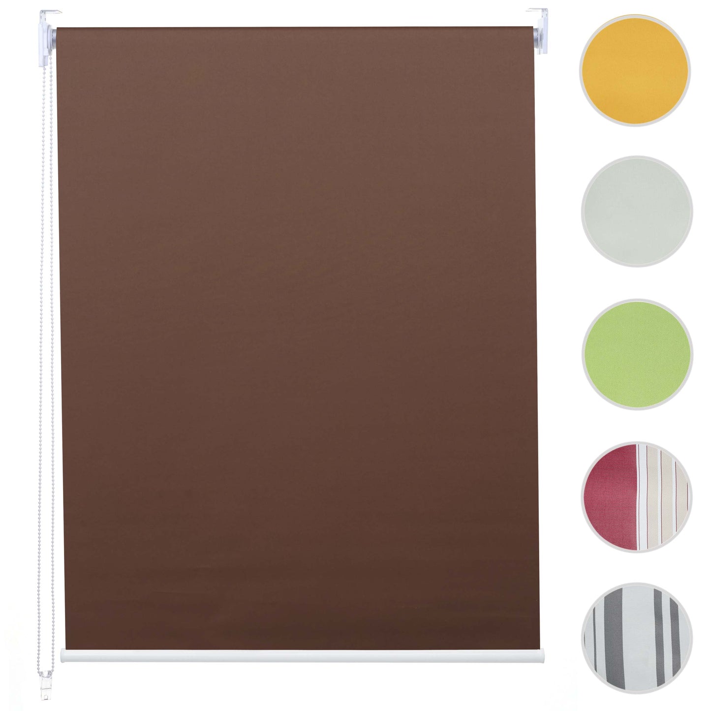 Rolgordijn MCW-D52, raamrolgordijn zijtrekgordijn, 100x230cm zonwering verduisterend ondoorzichtig ~ bruin