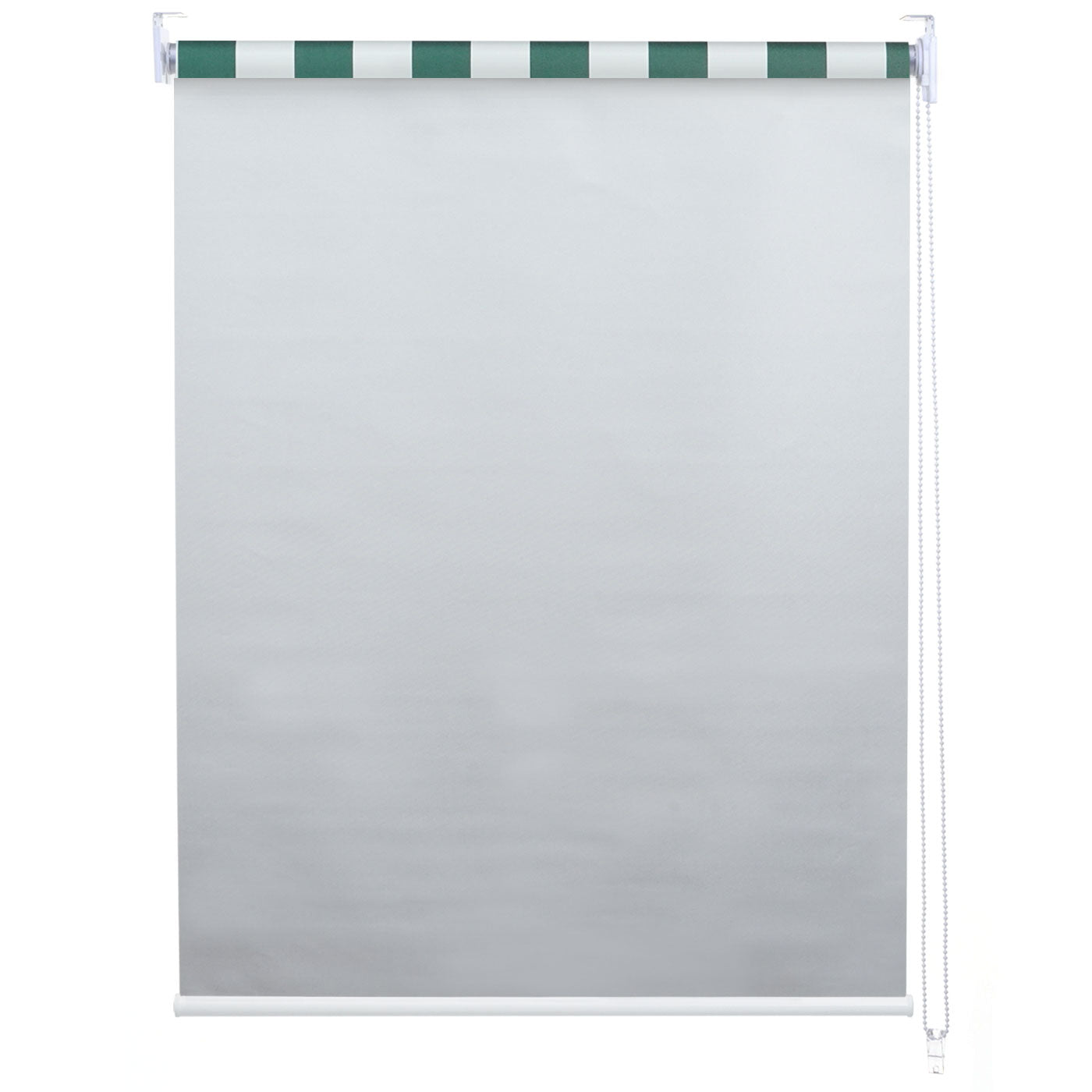 Rolgordijn MCW-D52, raamrolgordijn zijtrekgordijn, 110x230cm zonwering verduisterend ondoorzichtig ~ groen/wit