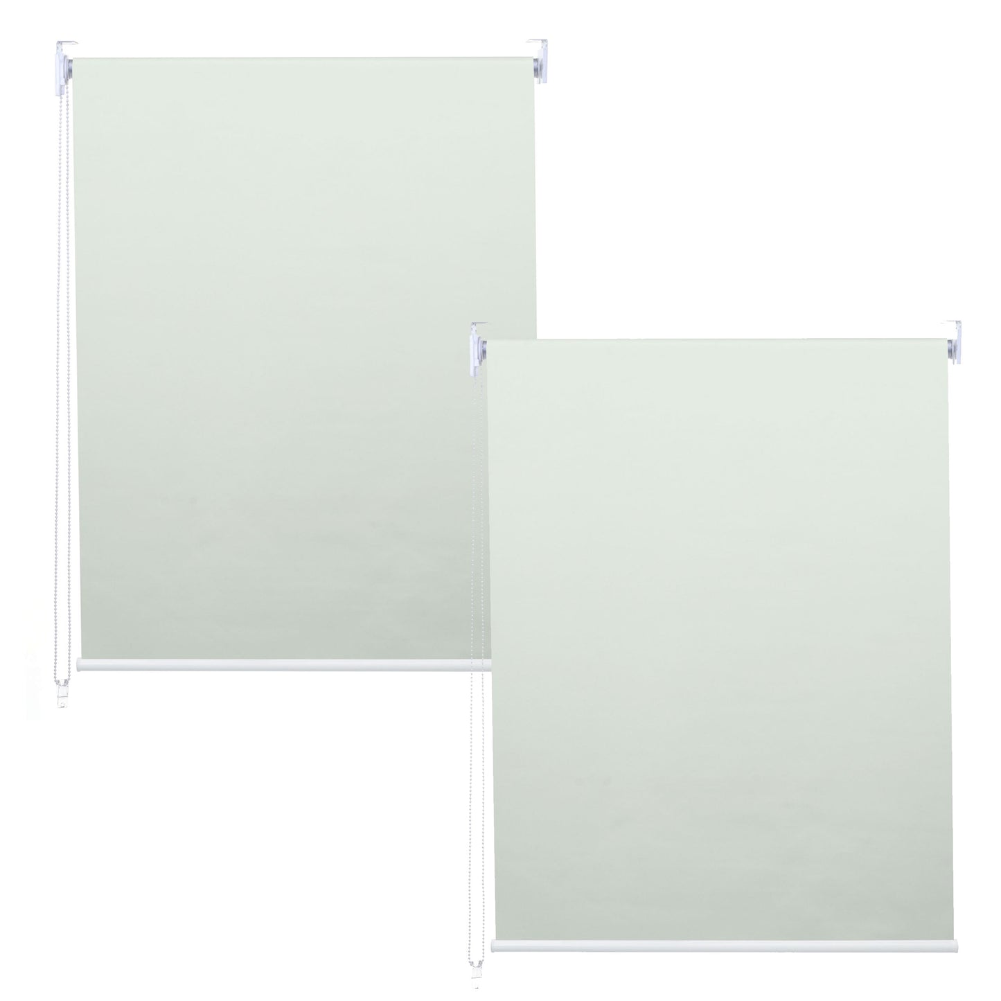 Set van 2 rolgordijnen MCW-D52, raamrolgordijn zijdelings uittrekbaar, 120x230cm ondoorzichtige zonwering ~ crème