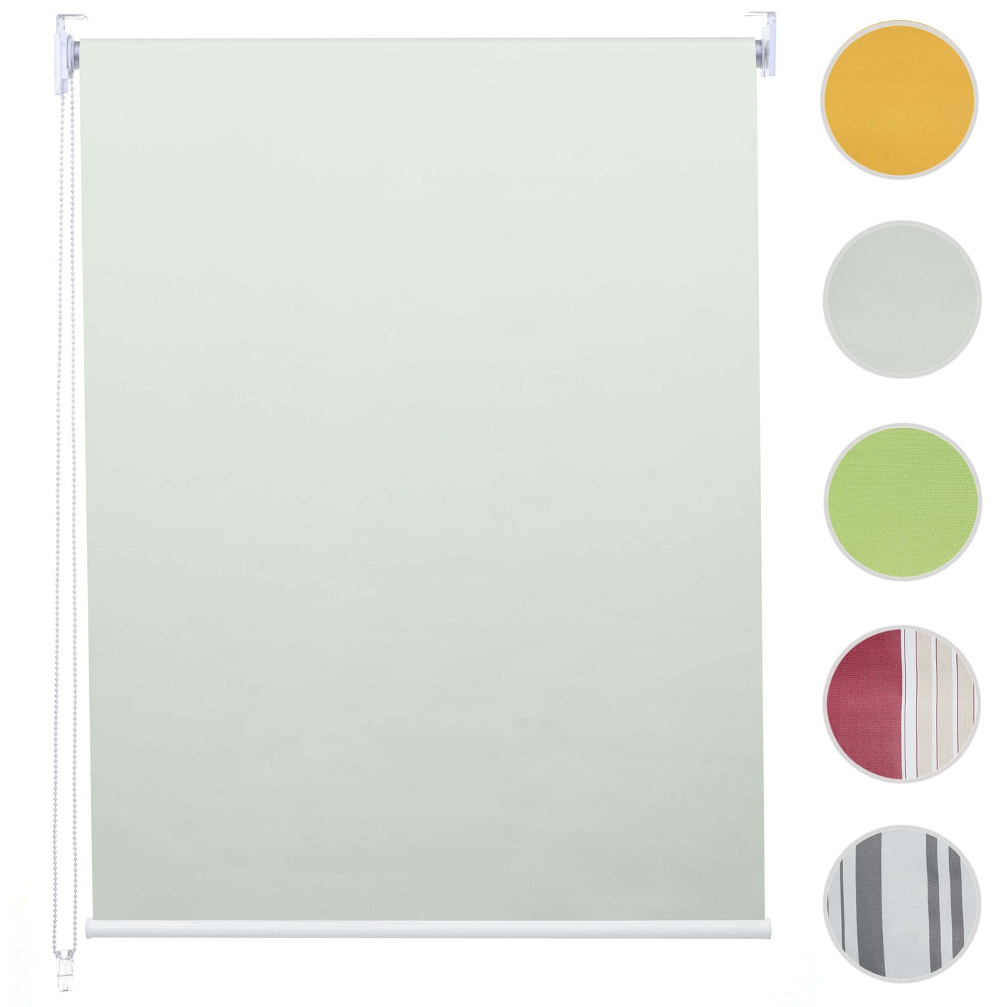 Rolgordijn MCW-D52, raamrolgordijn zijtrekgordijn, 120x230cm zonwering verduisterend ondoorzichtig ~ crème