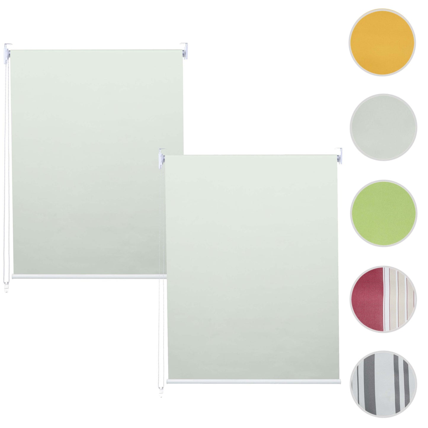 Set van 2 rolgordijnen MCW-D52, raamrolgordijn zijdelings uittrekbaar, 120x230cm ondoorzichtige zonwering ~ crème