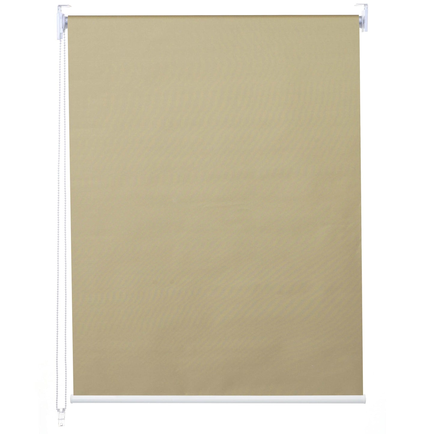 Rolgordijn MCW-D52, raamrolgordijn zijtrekgordijn, 120x230cm zonwering verduisterend ondoorzichtig ~ beige