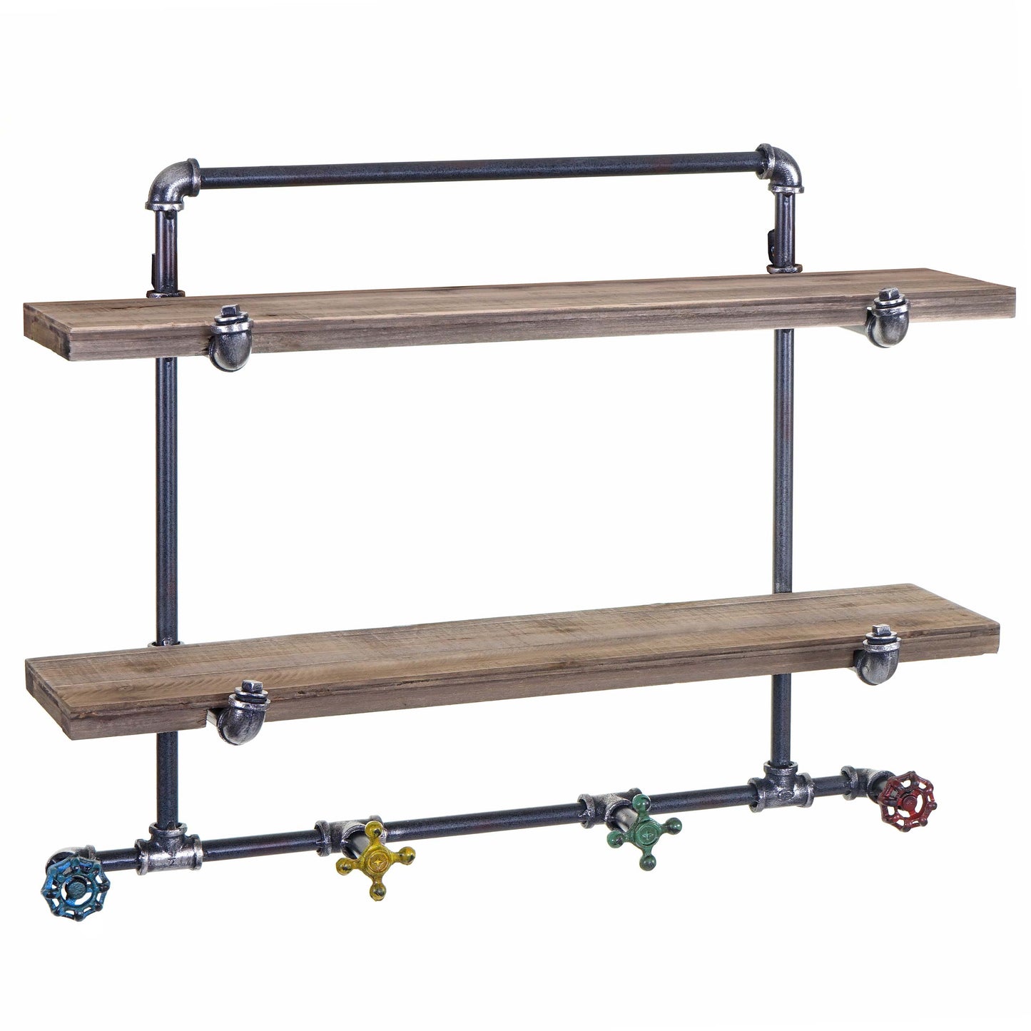 Wandkapstok MCW-D96, opbergplank Kapstok Hangende kapstok Kapstokpaneel, industrieel ontwerp 70x54x23cm