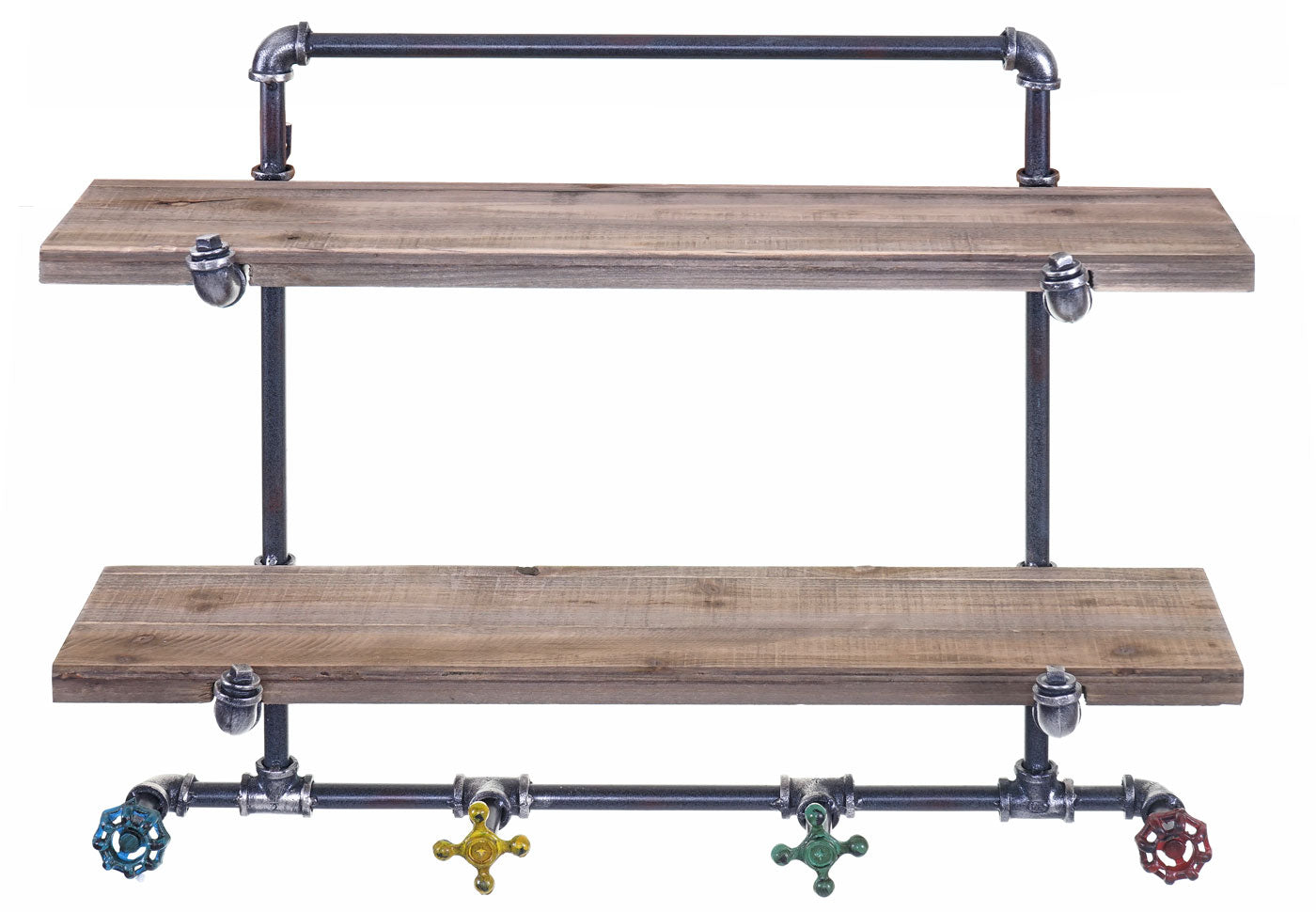 Wandkapstok MCW-D96, opbergplank Kapstok Hangende kapstok Kapstokpaneel, industrieel ontwerp 70x54x23cm