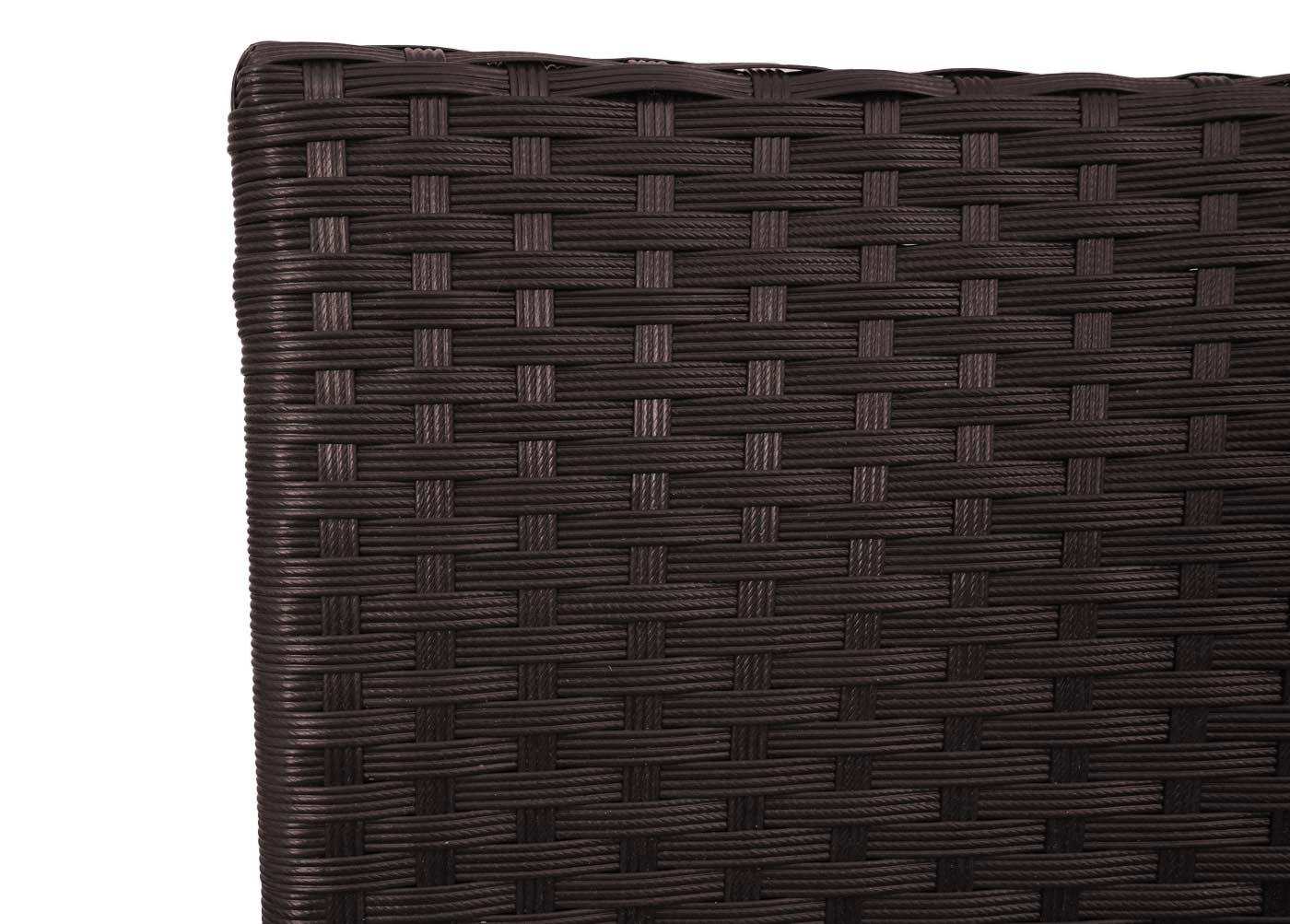 Poly-rattan bank met tafel MCW-E24, tuinbank zitgroep tuinbank, 132cm ~ bruin, kussens crème
