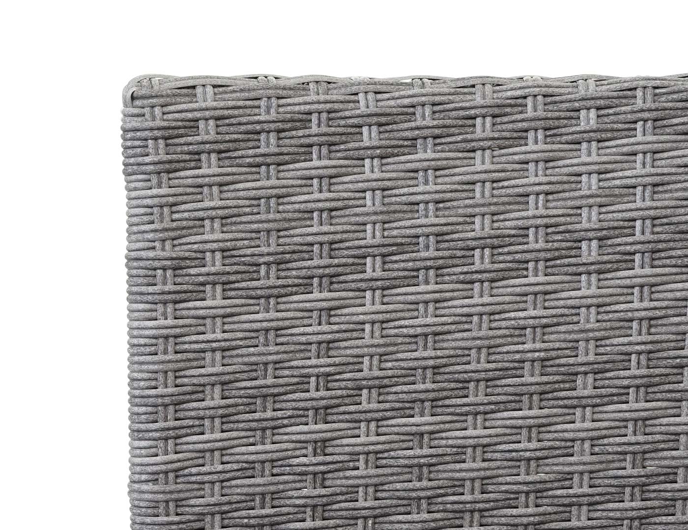 Poly-rattan bank met tafel MCW-E24, tuinbank zitgroep tuinbank, 132cm ~ grijs, donkergrijze kussens