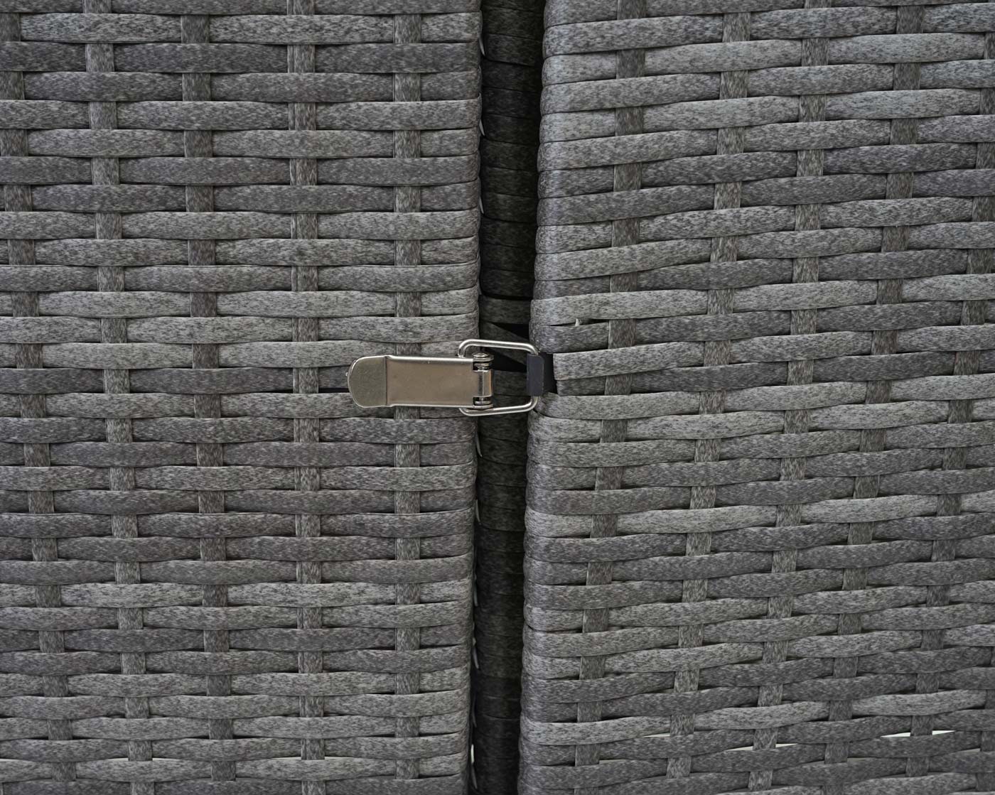 2-bins afvalbak deksel MCW-E25, afvalbak deksel afvalbak, poly rattan 2x120l ~ grijs