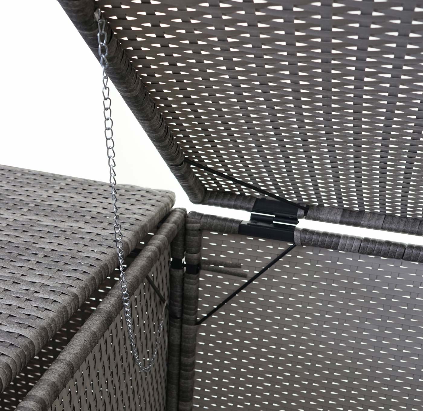 2-bins afvalbak deksel MCW-E25, afvalbak deksel afvalbak, poly rattan 2x120l ~ grijs