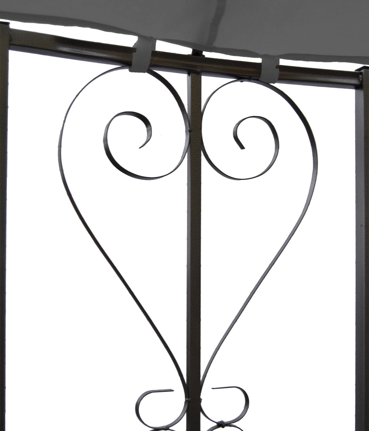 Pergola Almeria, rond tuinpaviljoen, stevig stalen frame Ø 3m ~ grijs