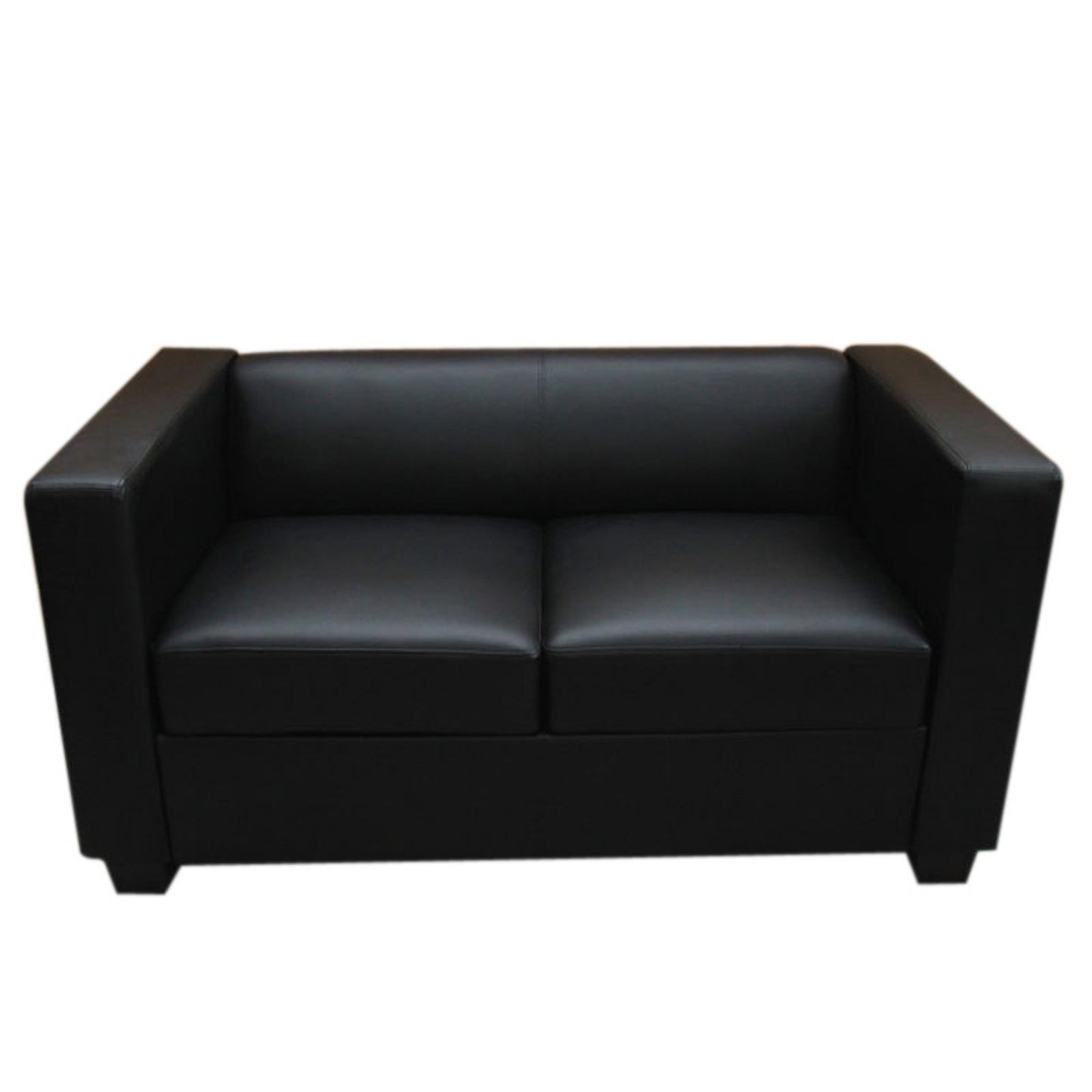 2-zits bank loungebank Lille ~ leder, zwart