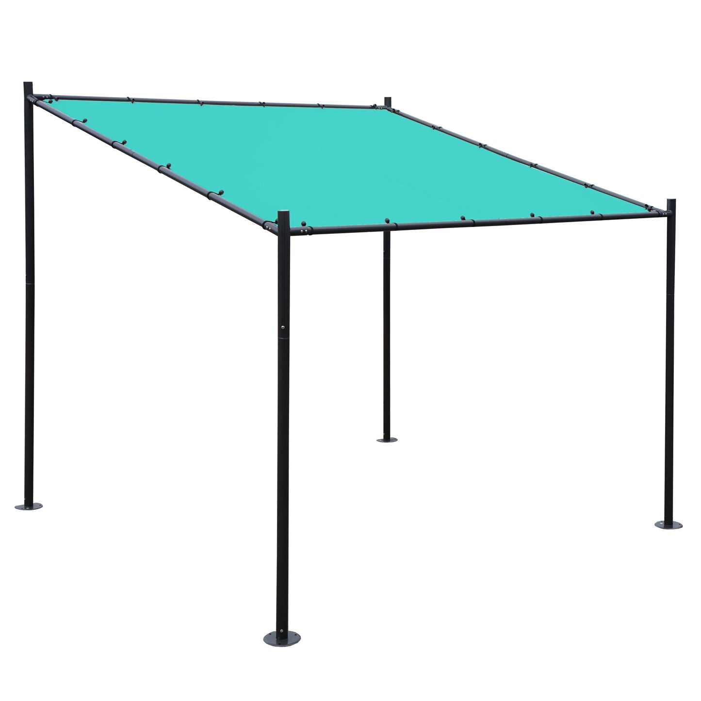 Pergola MCW-A22, aanbouw pergola tuinpaviljoen terrasoverkapping zonwering, 3x3m ~ turquoise