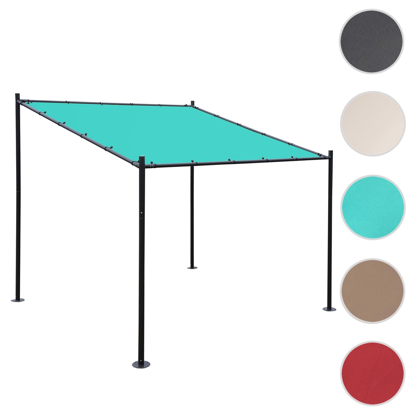 Pergola MCW-A22, aanbouw pergola tuinpaviljoen terrasoverkapping zonwering, 3x3m ~ turquoise