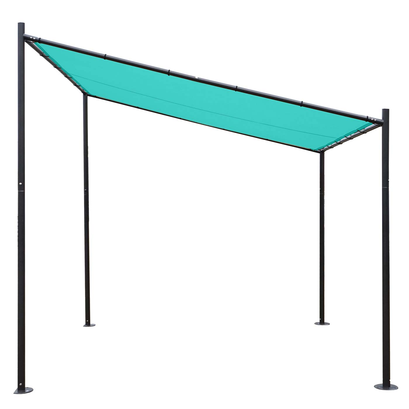 Pergola MCW-A22, aanbouw pergola tuinpaviljoen terrasoverkapping zonwering, 3x3m ~ turquoise