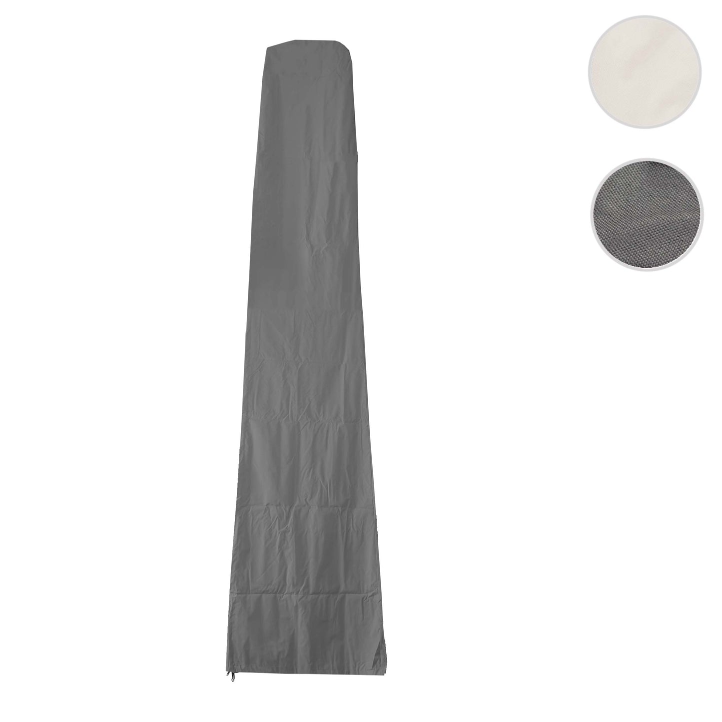 Beschermhoes 370cm voor 5x5m marktparasol MCW-D20, hoes met rits ~ antraciet