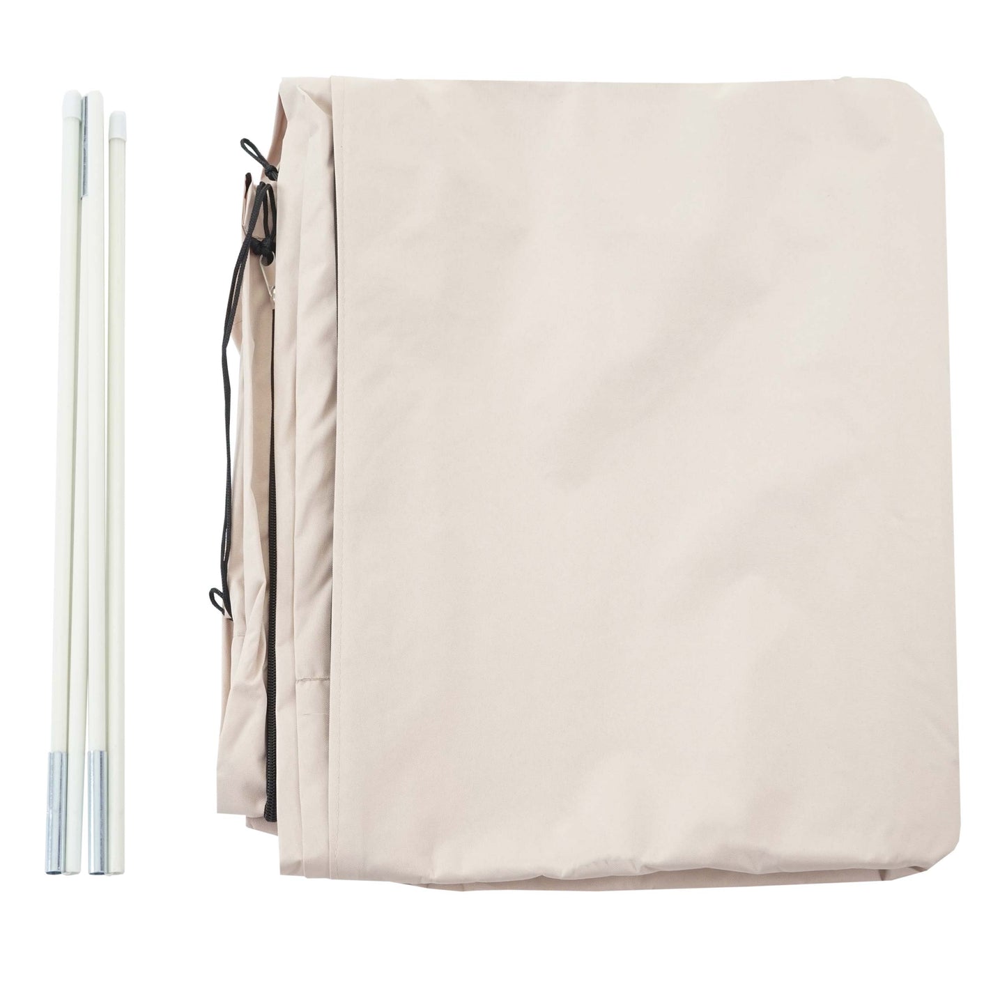 Beschermhoes 370cm voor 5x5m marktparasol MCW-D20, hoes met rits ~ crème