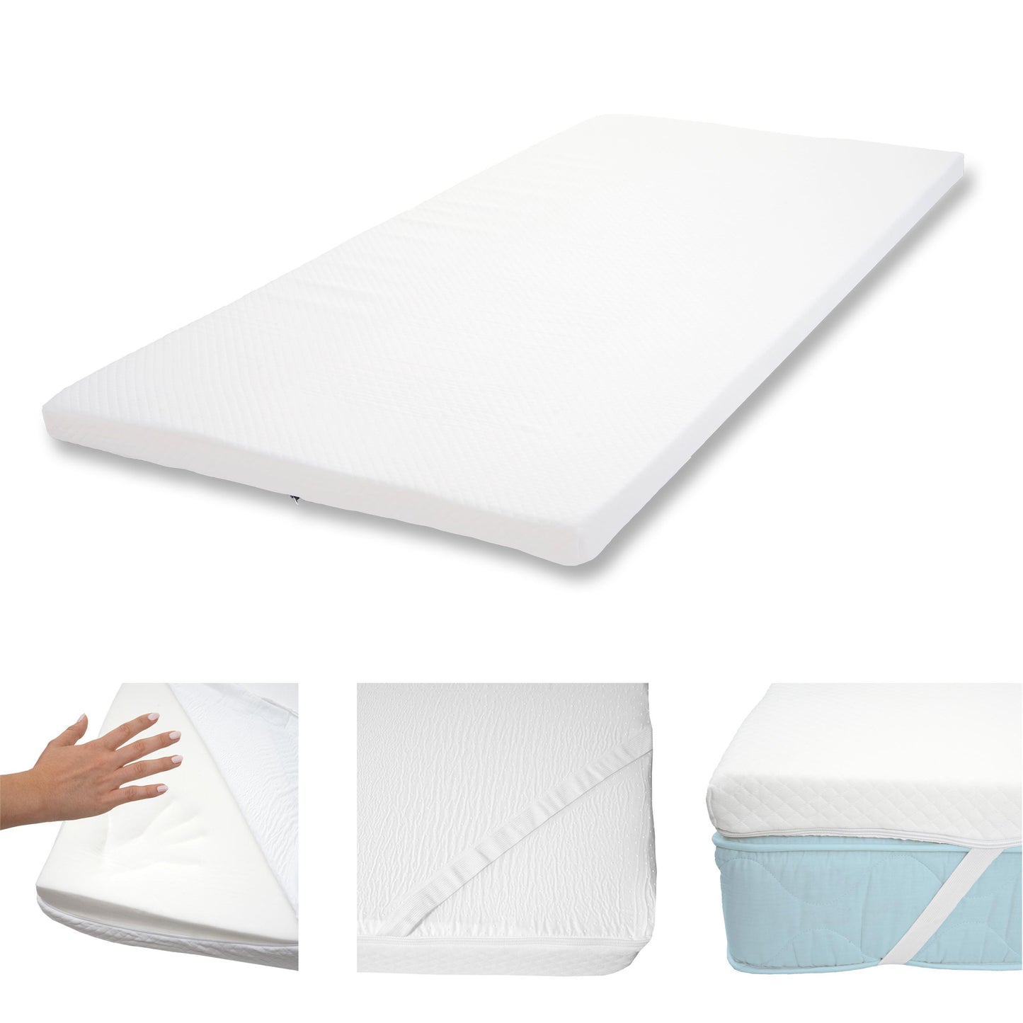 6cm traagschuim matras topper MCW-E63, topper matras topper matrasbeschermer ~ 90x200cm visco foam