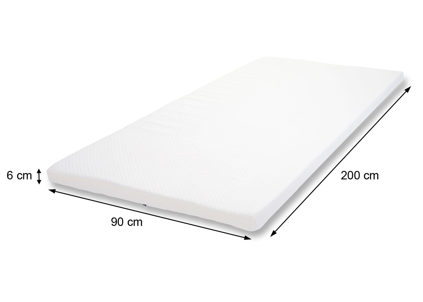 6cm traagschuim matras topper MCW-E63, topper matras topper matrasbeschermer ~ 90x200cm visco foam