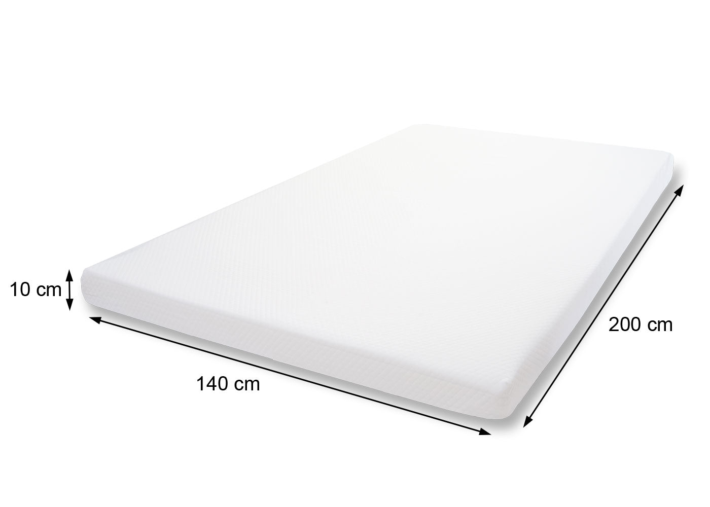 10cm traagschuim matras topper MCW-E63, topper matras topper matrasbeschermer ~ 140x200cm visco foam